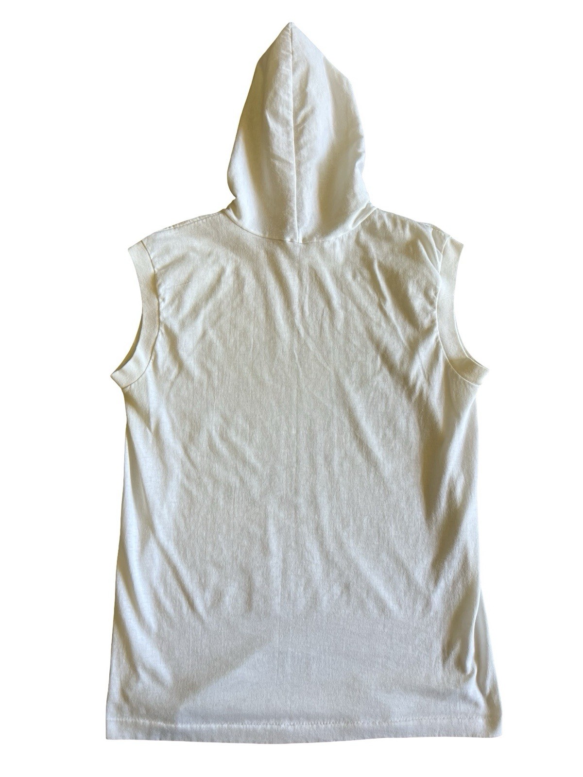 VTG Rare 80s Single-Stitch Hooded Green-Eyed Cat White Muscle Tank Kitschy Retro