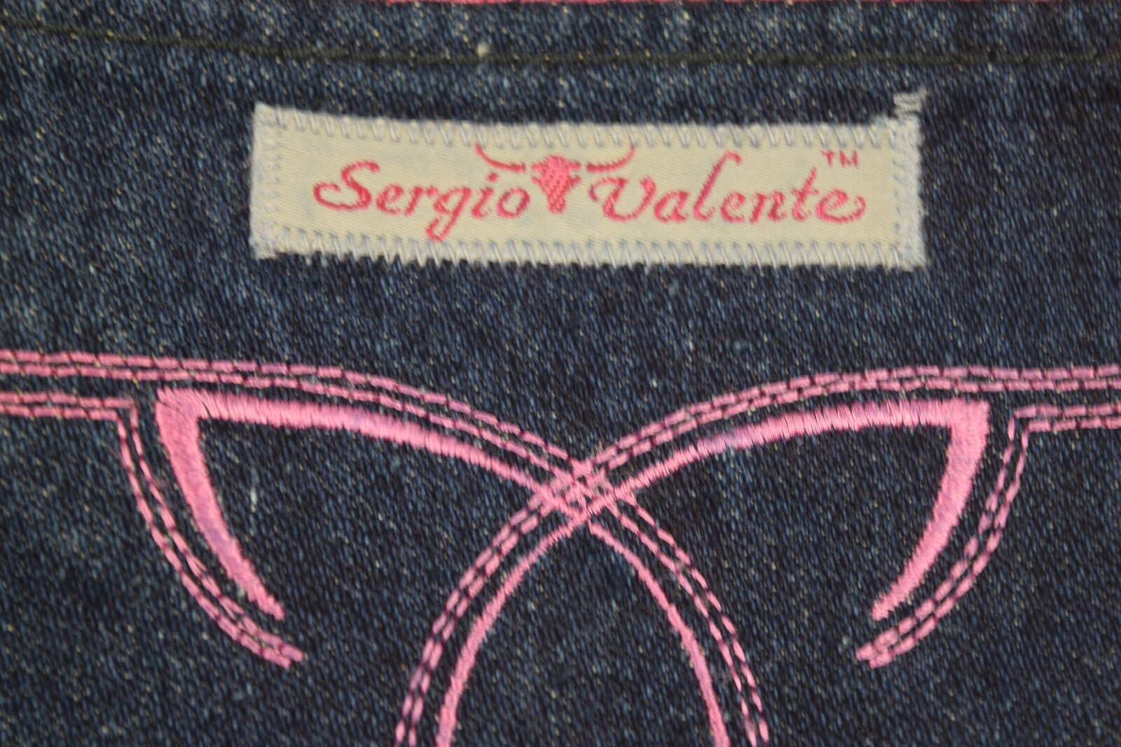 Vintage Sergio Valente Jeans Size S/M 70s Dark Wash Pink Stitch Straight Leg NWT