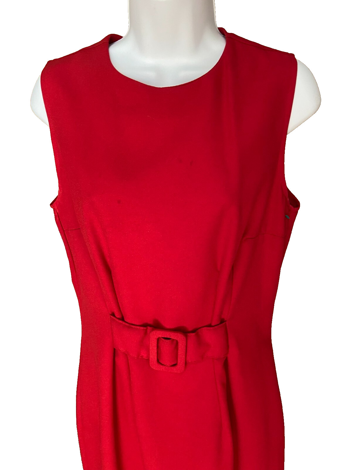 Vintage Boulevard de Paris Sleeveless Red Dress with attached belt