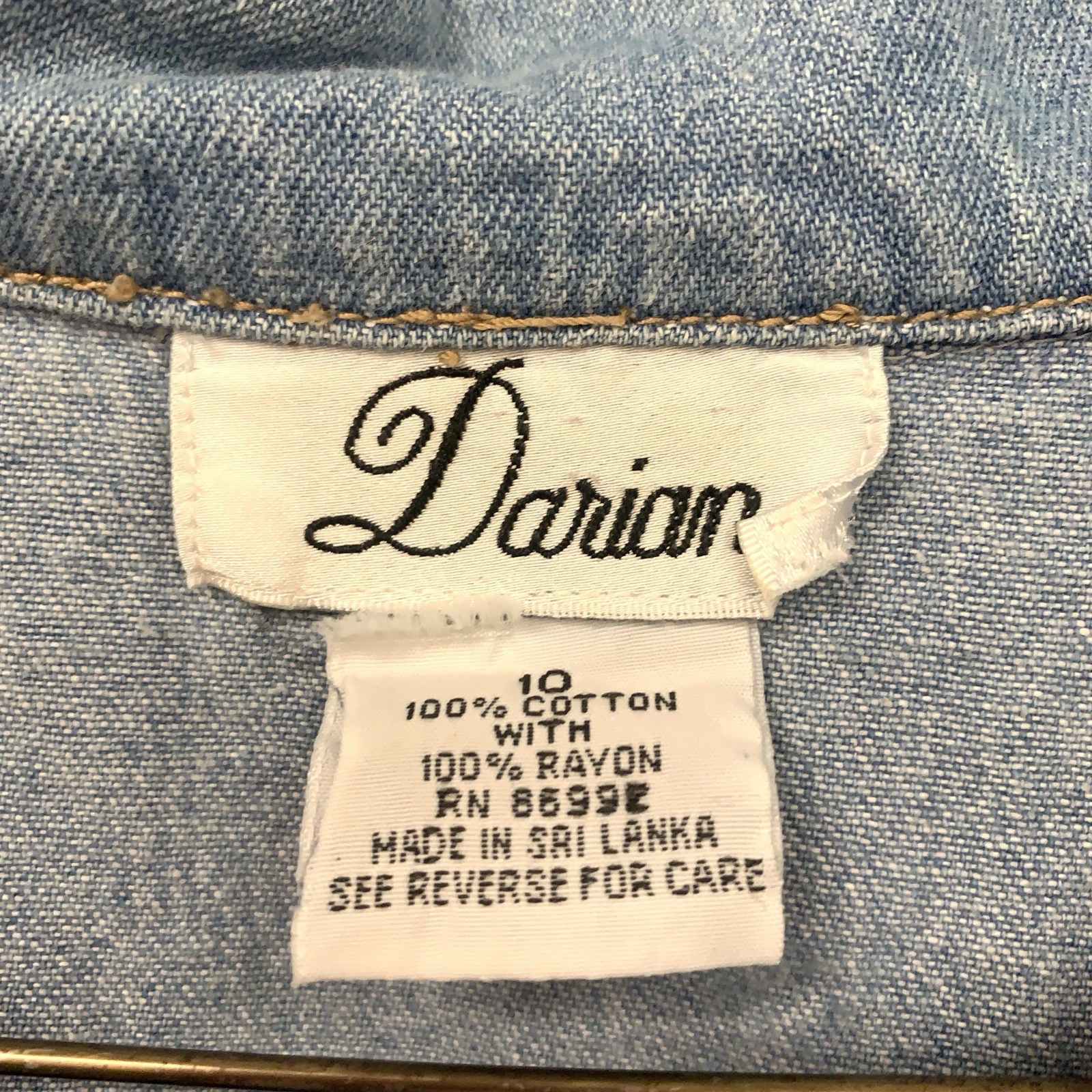 Vintage Darian Cottagecore Shelf Dress Size 10 Denim Top Rayon Bottom
