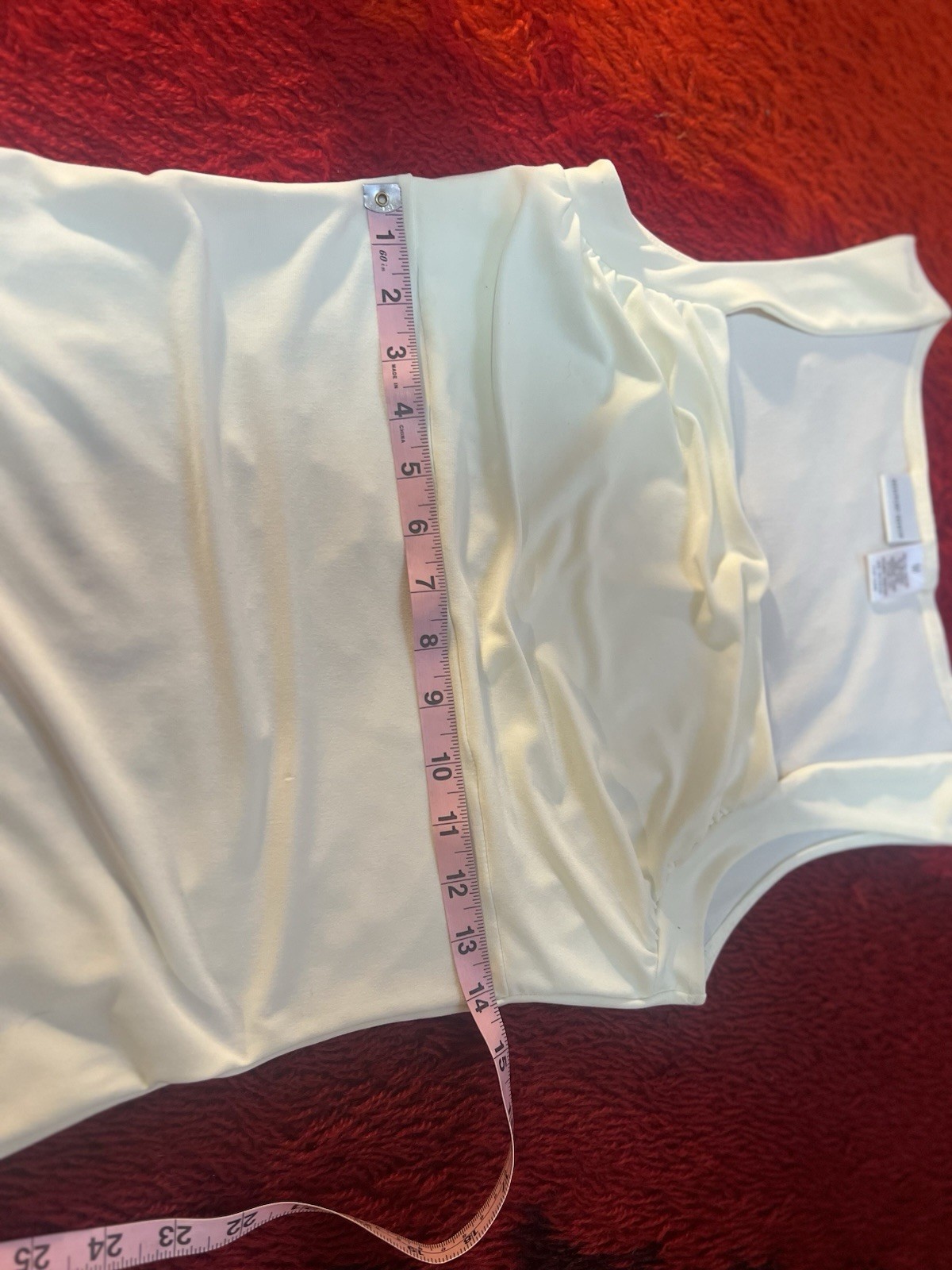 Vtg 1990’s Newport News Ivory Rouched camisole tank Top Medium USA Made