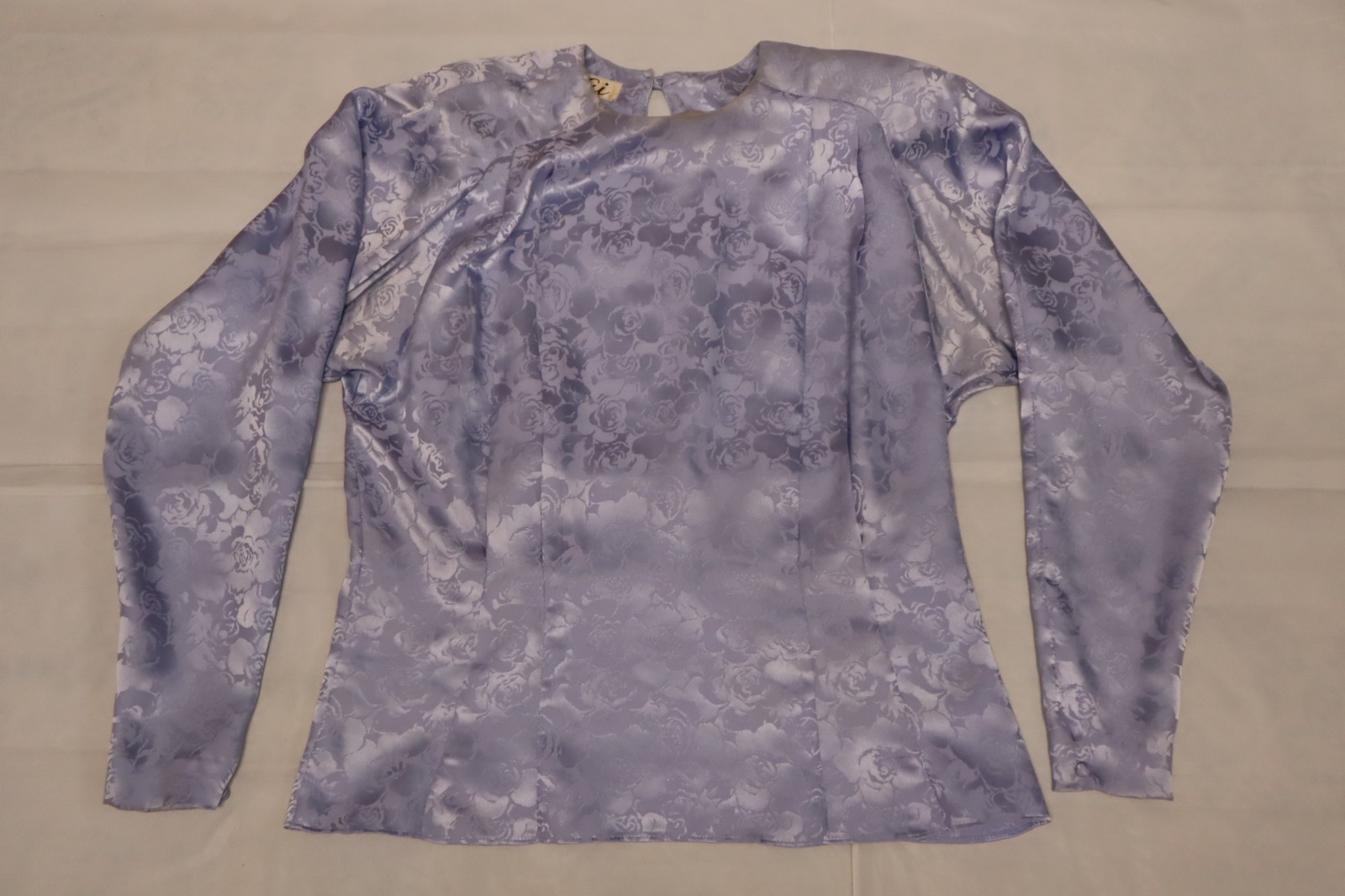 Vintage 1980s AI purple floral blouse size S/M (check measurements)