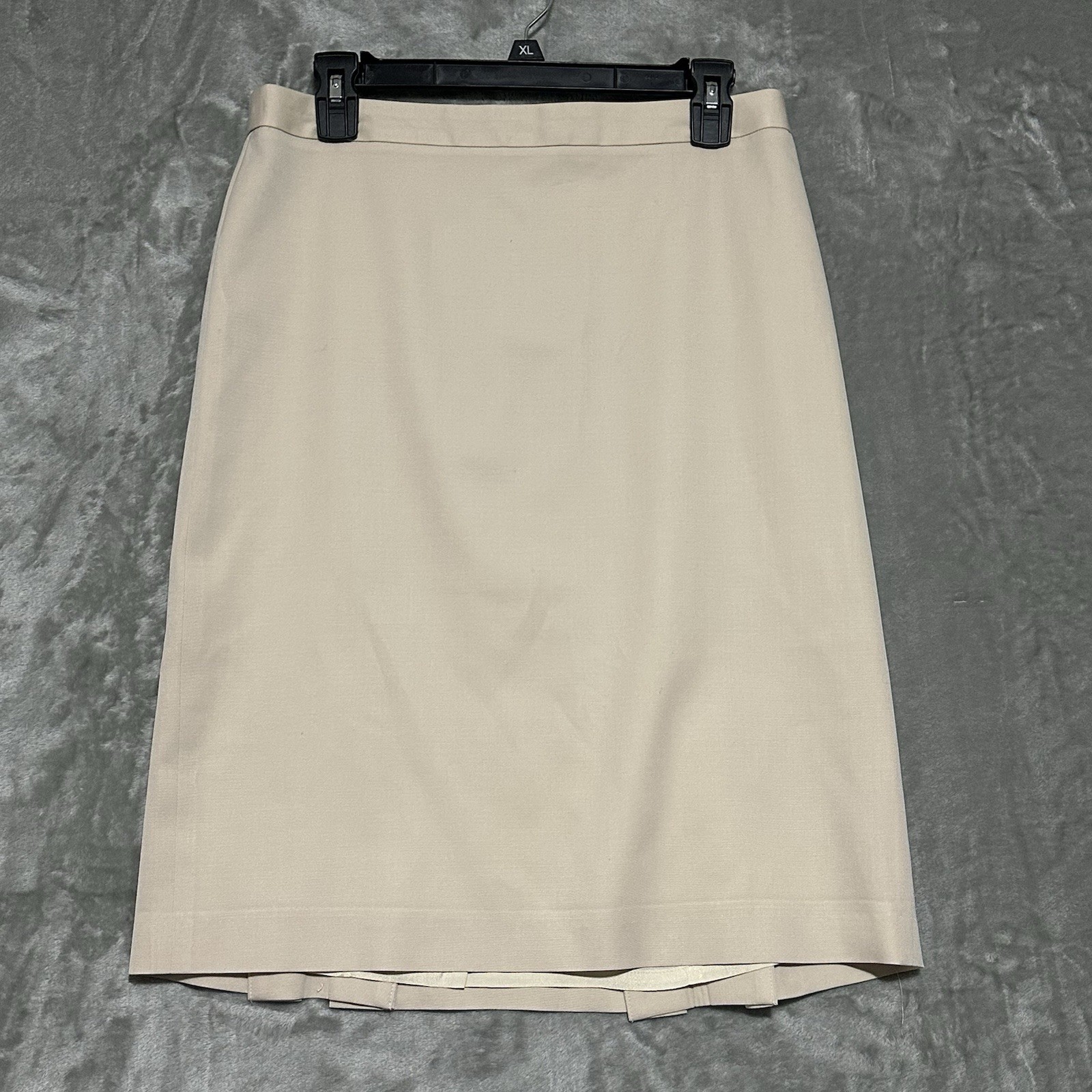 Vintage J Crew 100% Wool Pencil Midi Skirt Womens Size 8 Ivory Minimalist Classy