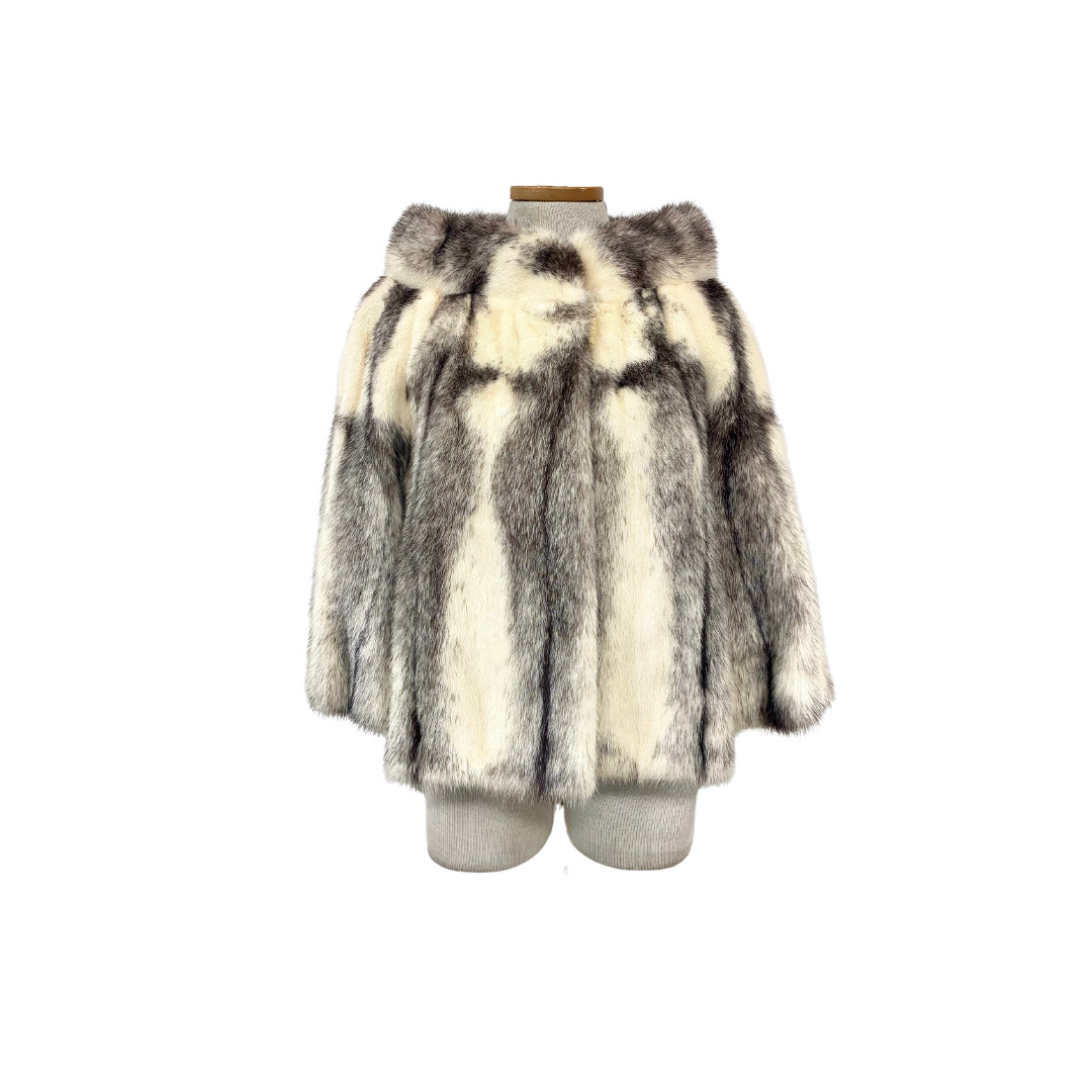 Vtg 50s 60s Oleg Cassini Old Hollywood Glamour Classic Peppered Mink Fur Coat