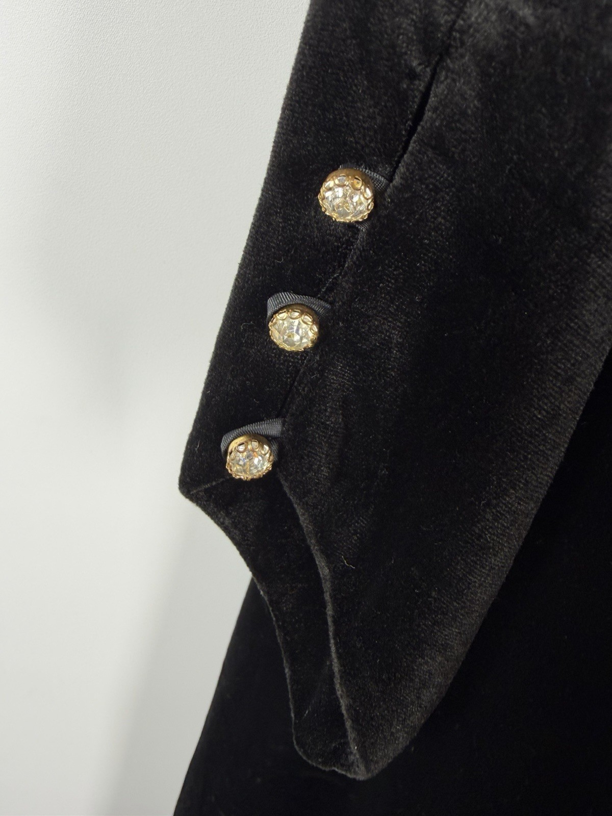 Vintage 80s David Brown Neiman Marcus Velvet Sequin Sleeve Gown