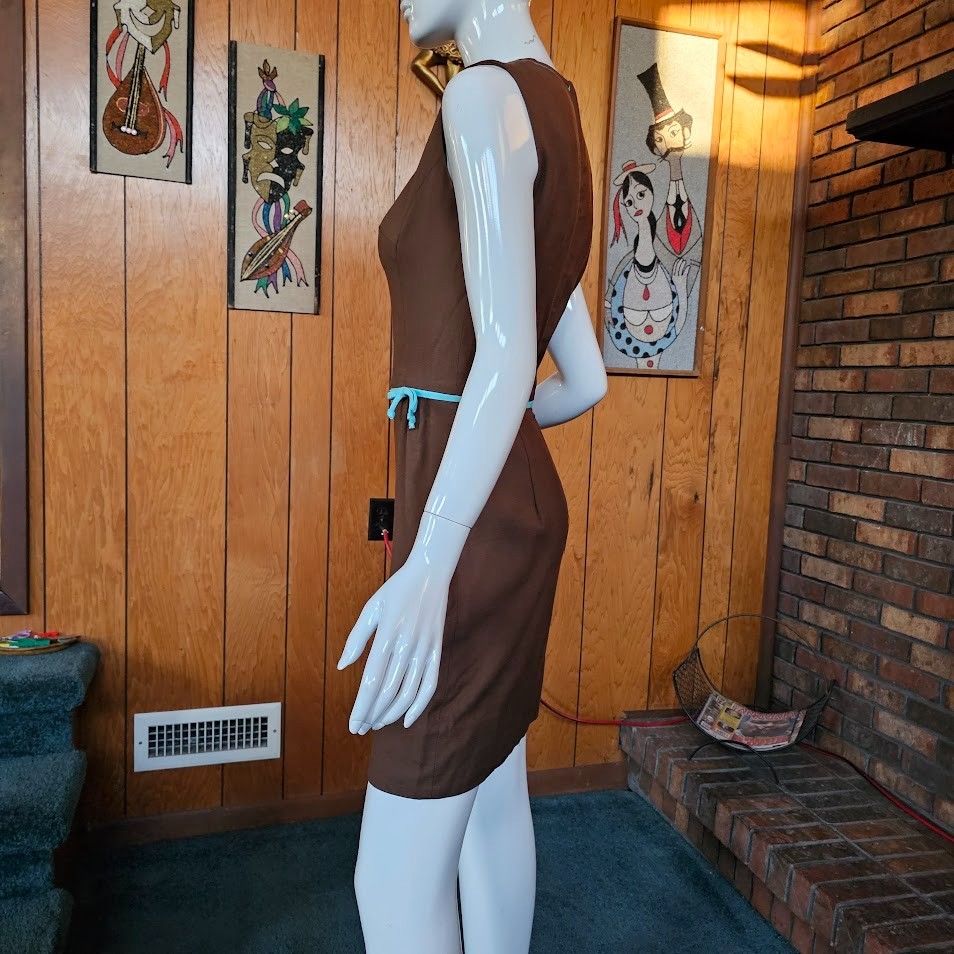 Vtg 60s Mod Preppy Micro Mini Bobbie Brooks Cocktail Party Go Sheath Dress XS/S