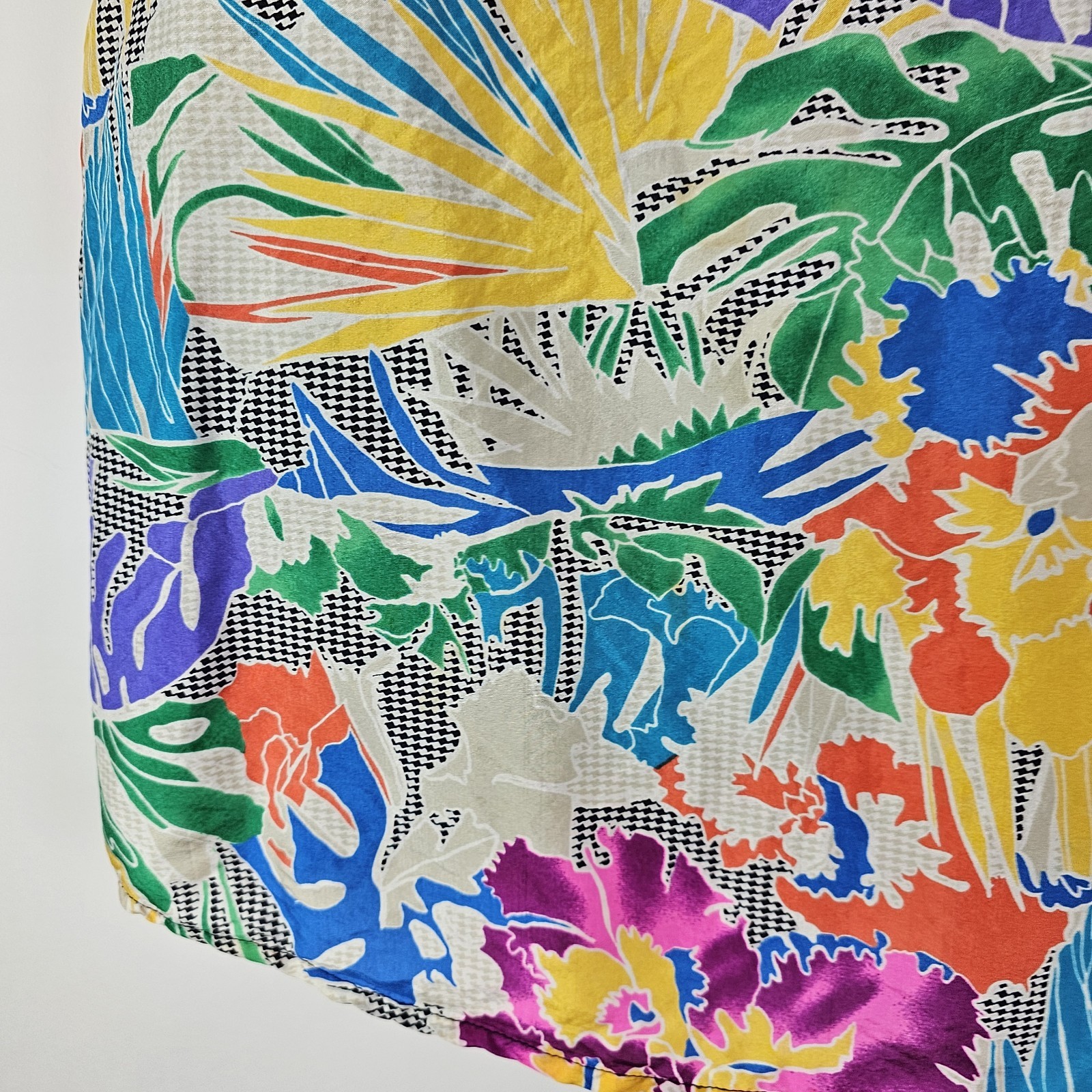 Regina Porter 80s VTG Silk Blouse Colorful M Miami Vice Floral Top Secretary