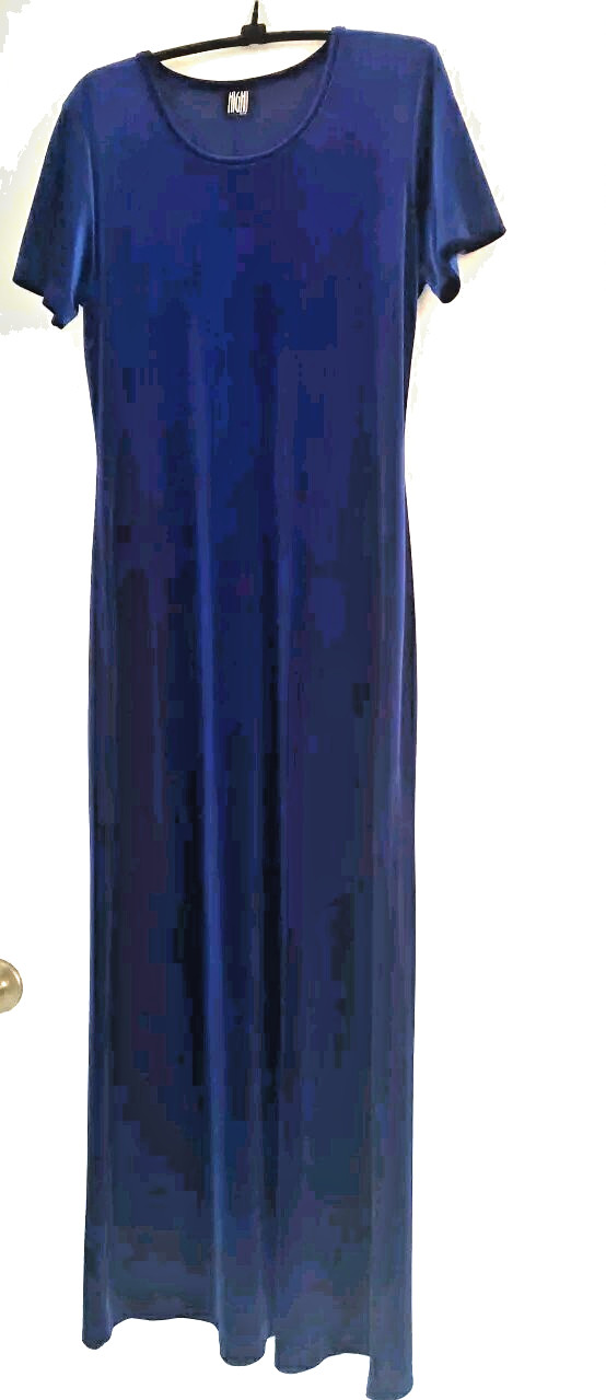 Blue Velvet Evening Gown Dress Size Medium 8-10
