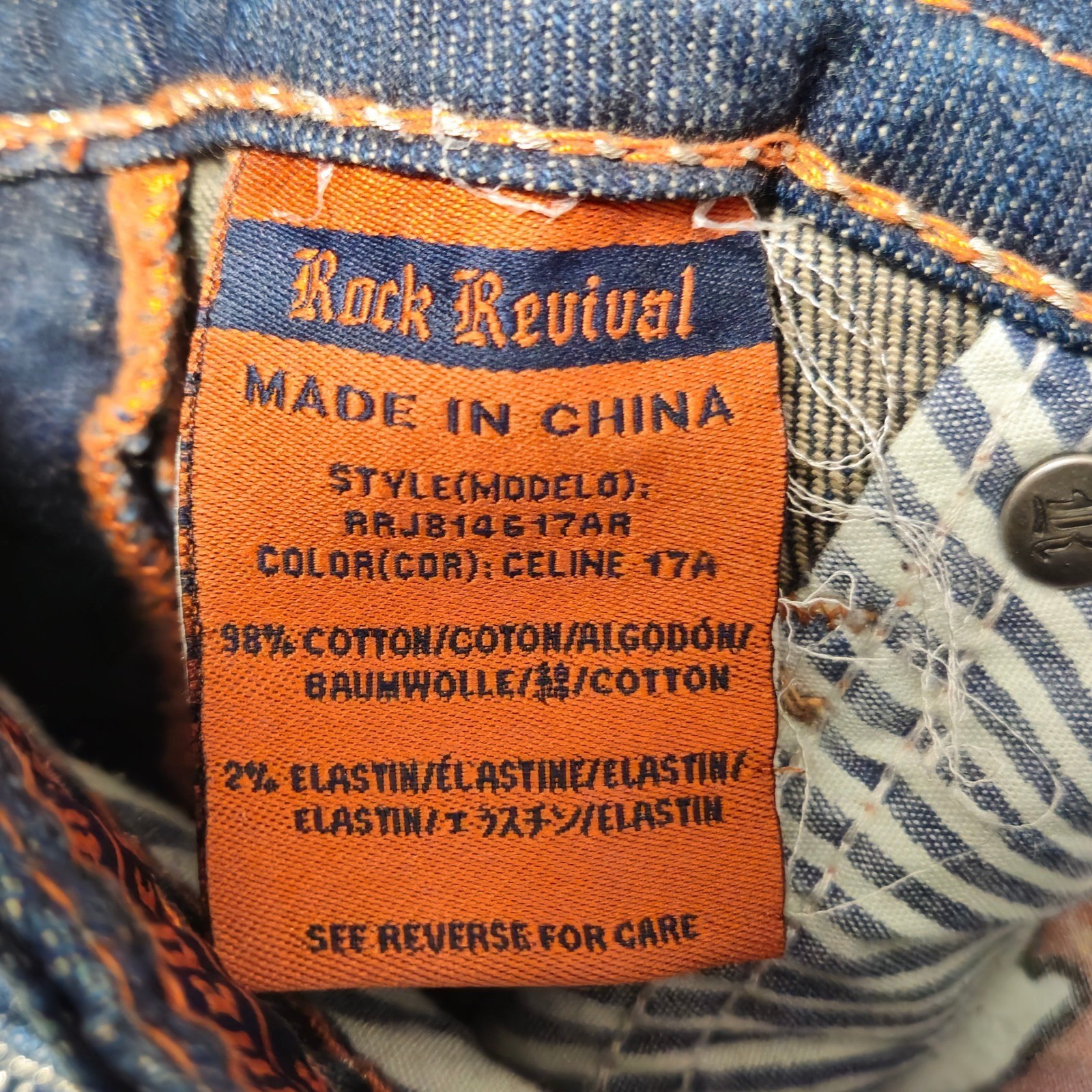 ROCK REVIVAL Jeans Womens 31 Blue Celine Boot Stretch Embroidered Denim Y2K