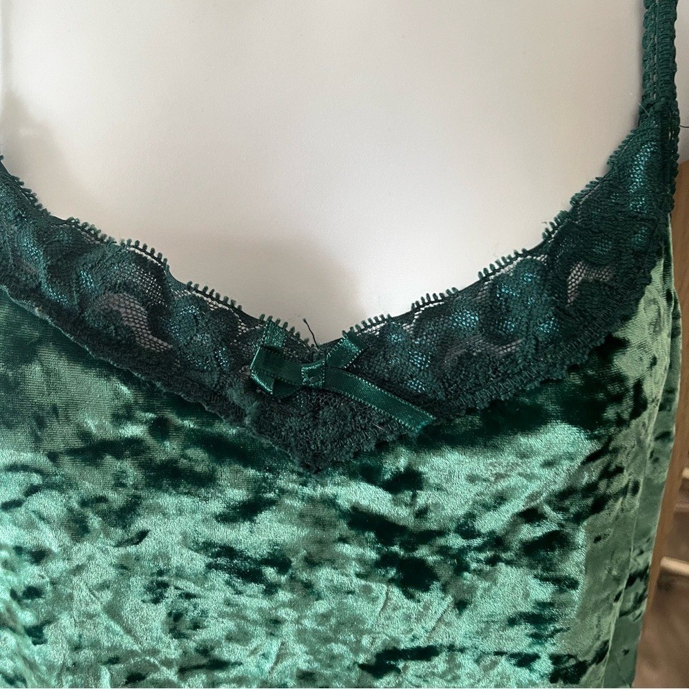 Faded Glory Green Velvet Lace Top