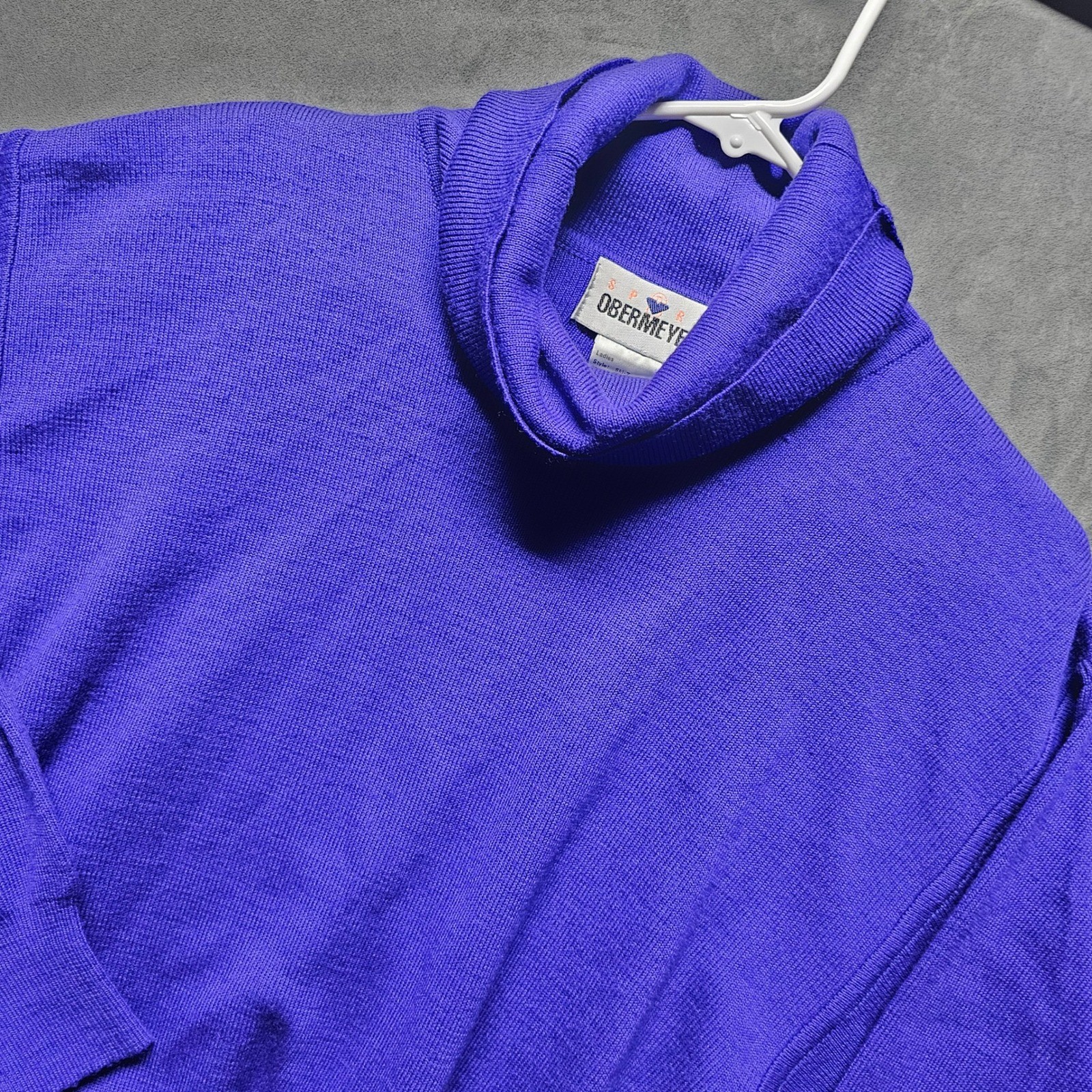 Vintage Sport Obermeyer Ski-T Purple Wool Blend Turtleneck Sweater Womens Small
