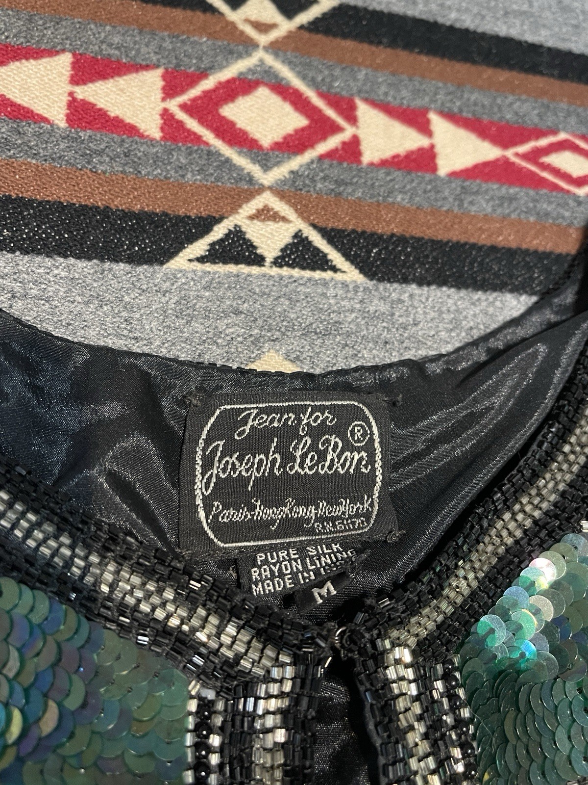 Vintage Jean for Joseph Le Bon Sequin Silk Jacket Women’s M T3