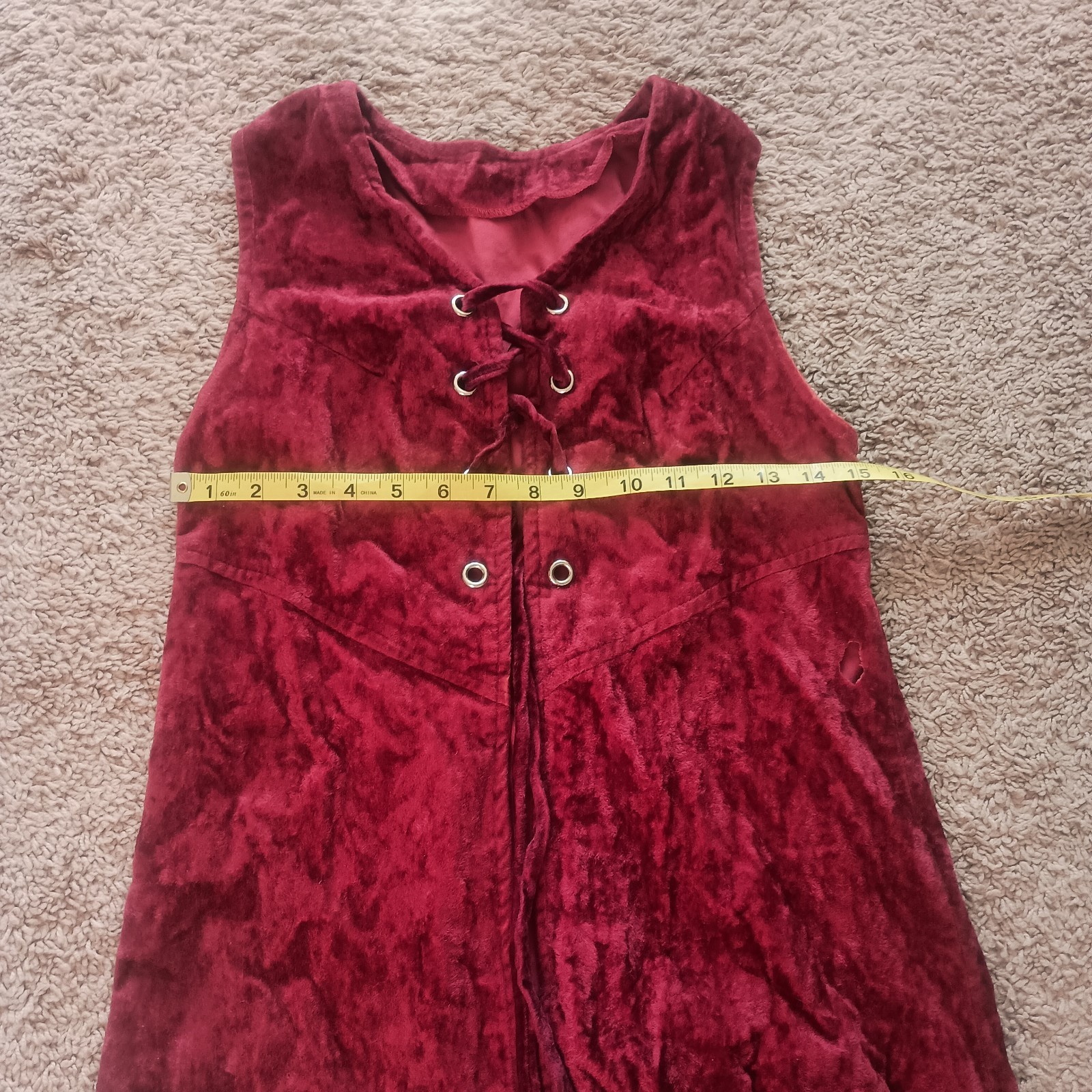 Vintage Handmade Velvet Renaissance lace up Vest Dress