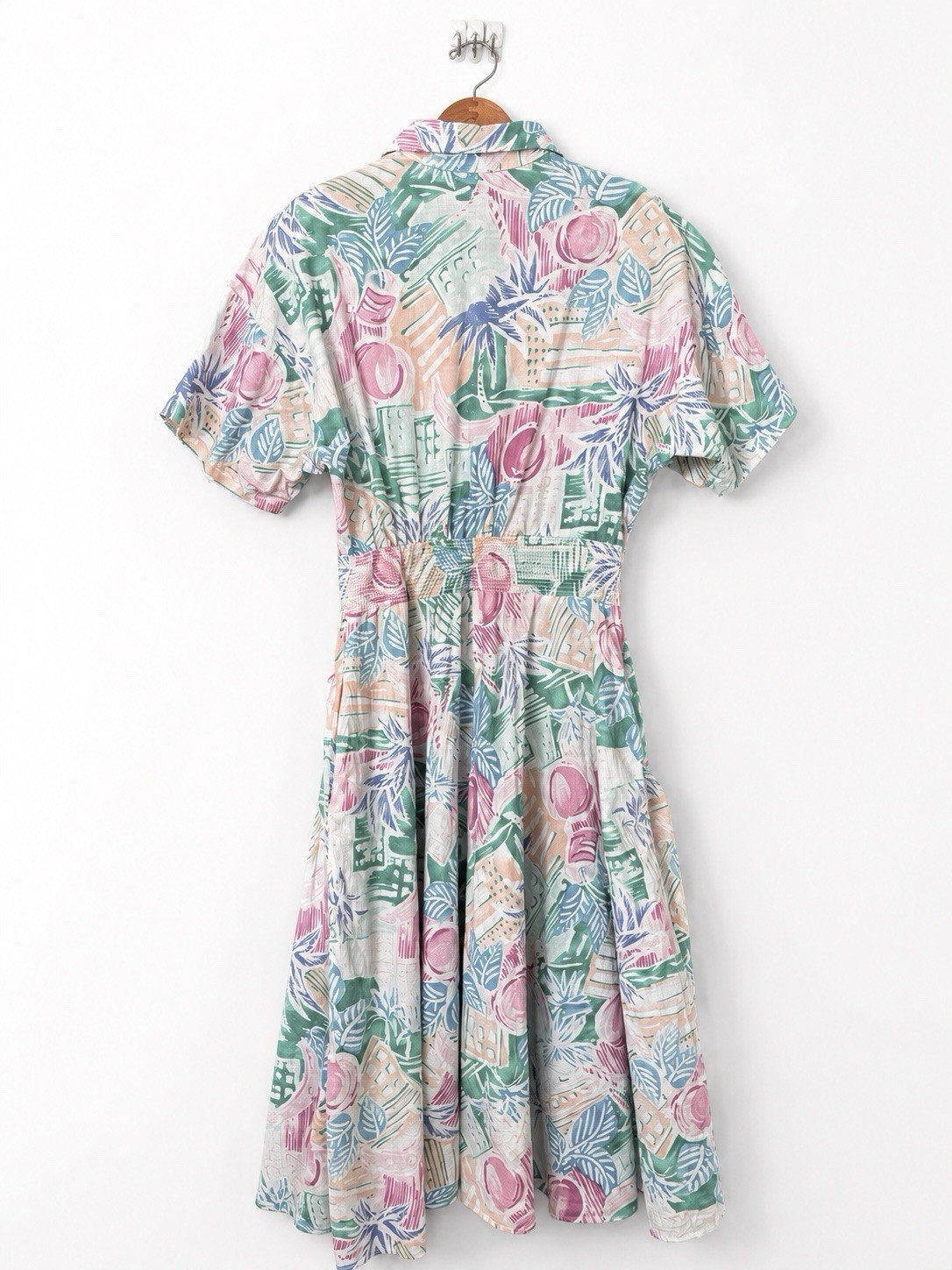 Vintage Carol Anderson California 80s Cotton Midi Shirt Dress Size 12 14 L EUC
