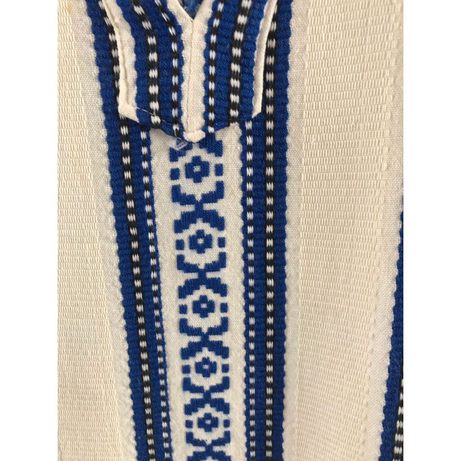 Maxi Kaftan Dress ALEX CONDARINIS Made In Greece Blue White Handmade Large ’73