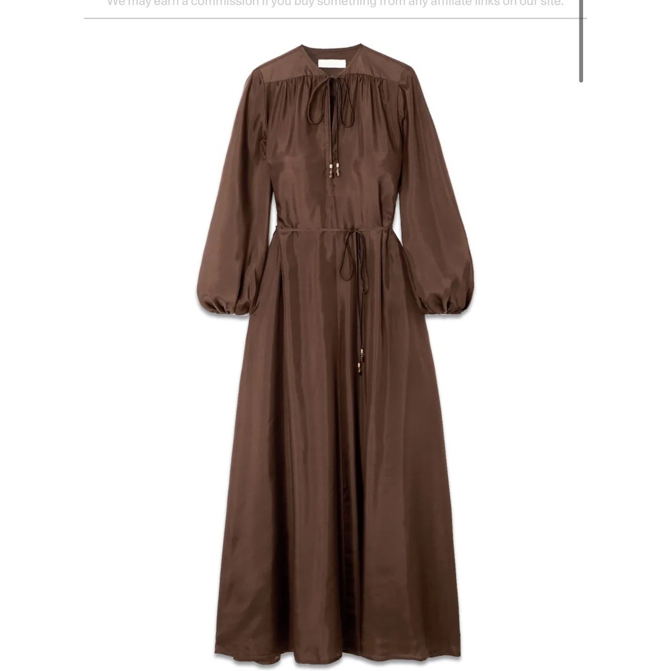 Zimmermann Chocolate Brown 100% Silk Maxi Dress NWT AU 1 / US Small