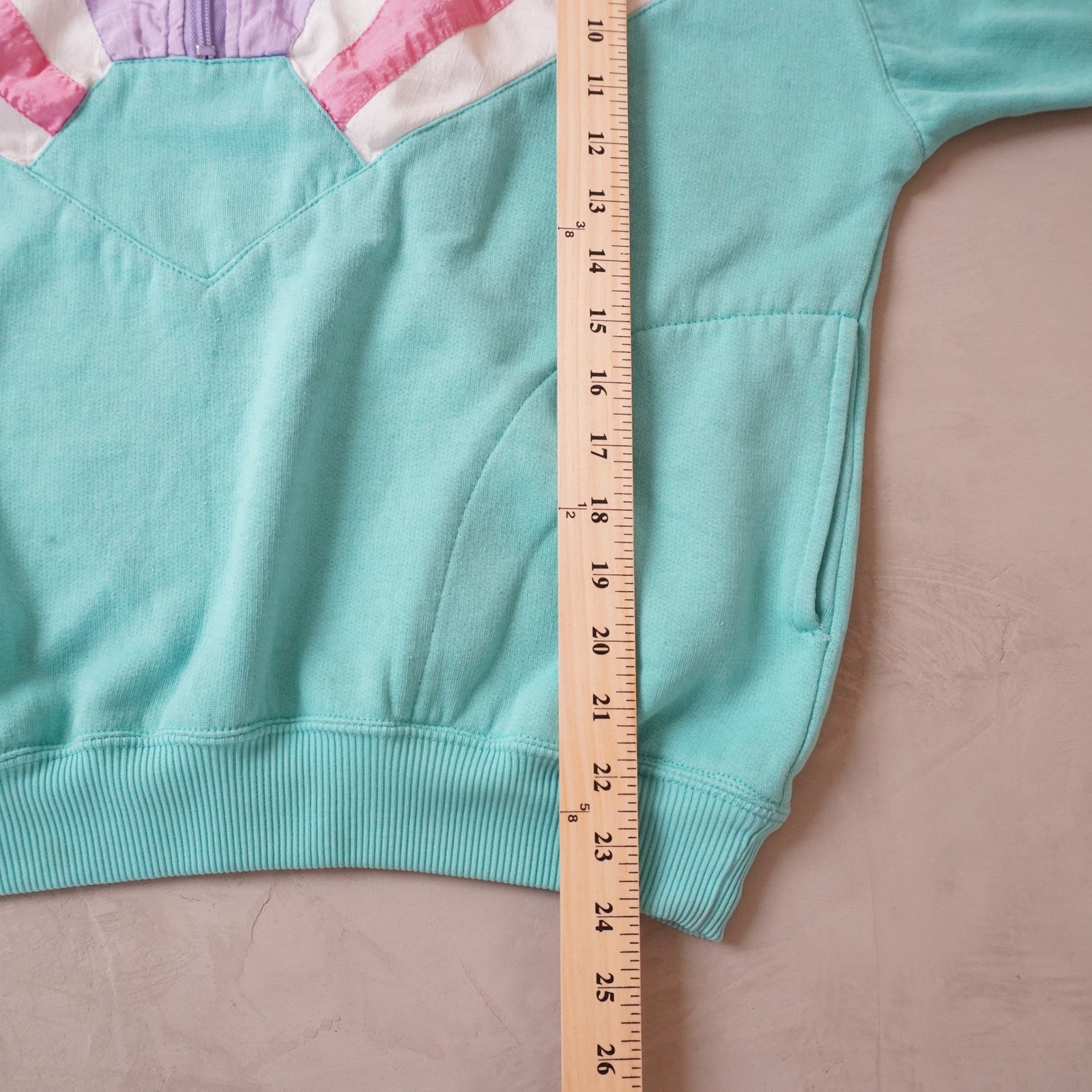 Bold Spirit Vintage 90s Colorblock Quarter Zip Pullover Teal Purple Pink Large