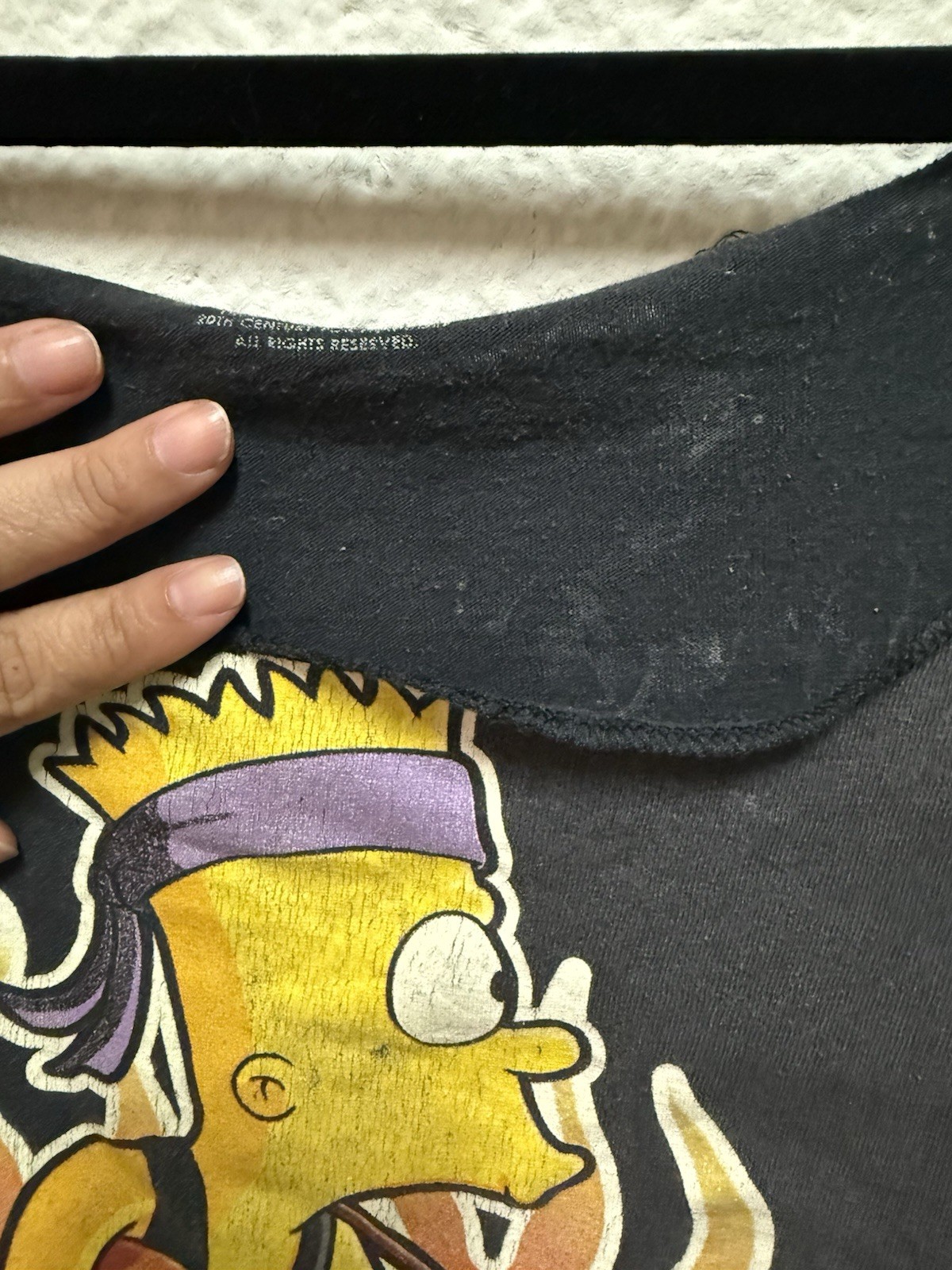 2008 Y2K Bart Simpson The Simpsons LETS ROCK Upcycled T-Shirt VINTAGE Med-Lrg