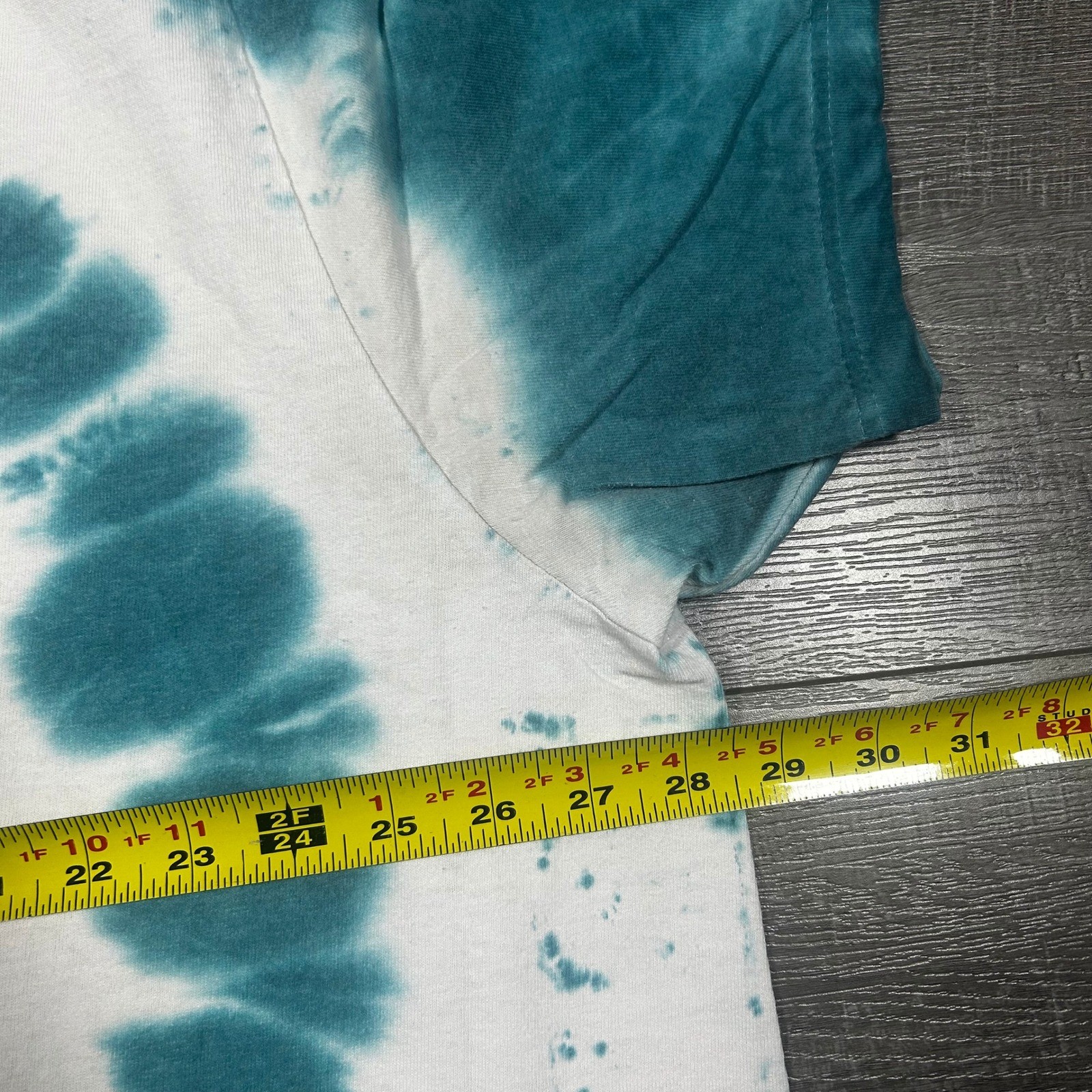 Vintage 1999 Looney Tunes Taz Tie Dye T-Shirt Stay Out Of My Way Teal 26W 28W