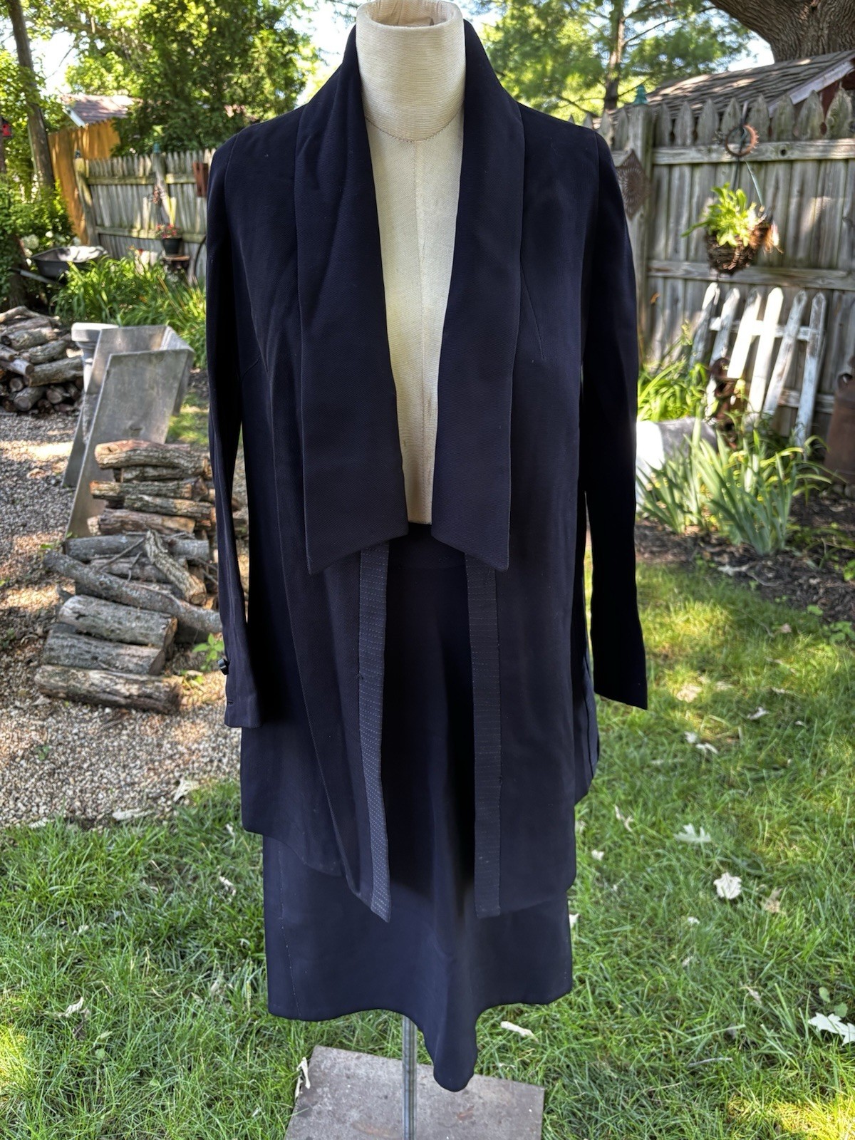 Antique Victorian Edwardian Walking Suit Jacket Skirt Set Wool 1910s