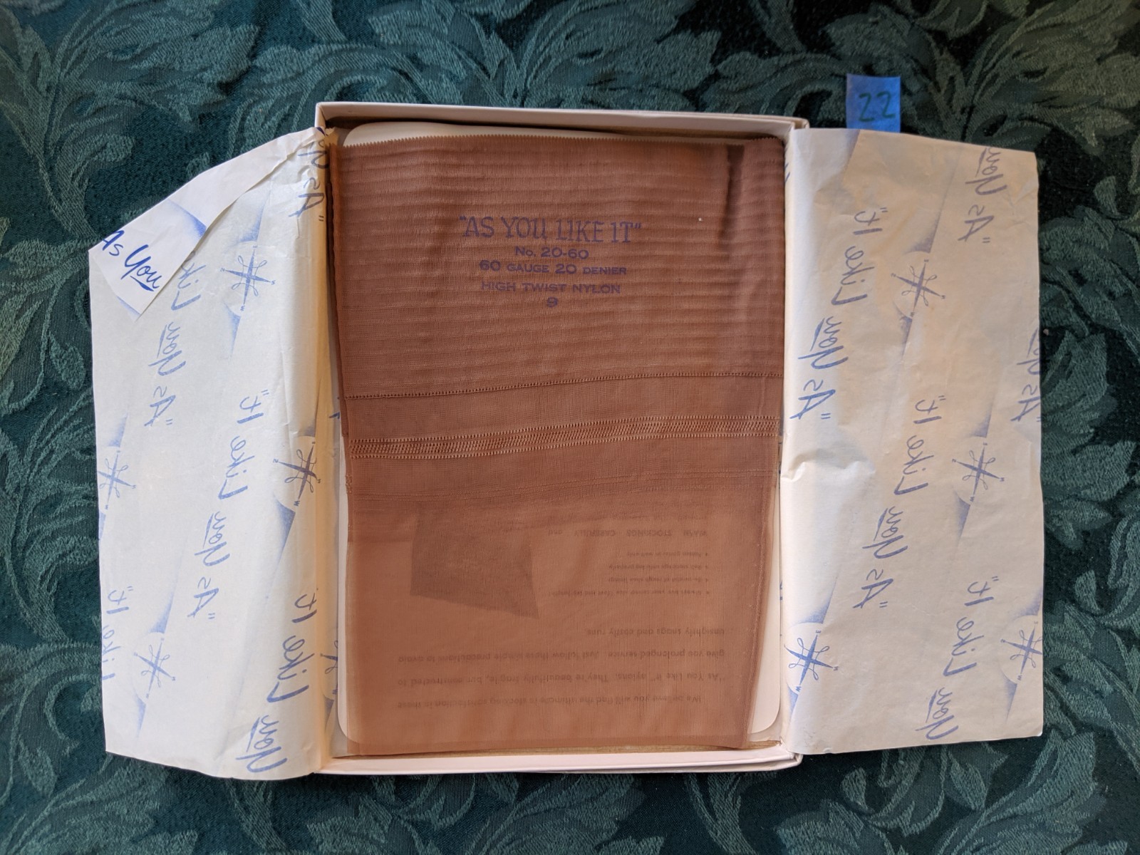 Vintage Thigh High Stockings Seamless 1 pr As You Like It Nylons size 9 #22