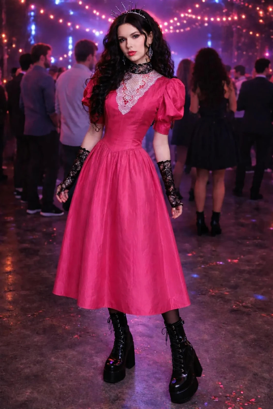 Vintage 1980s prom DRESS JESSICA MCCLINTOCK Party Cocktail Victorian Gothic