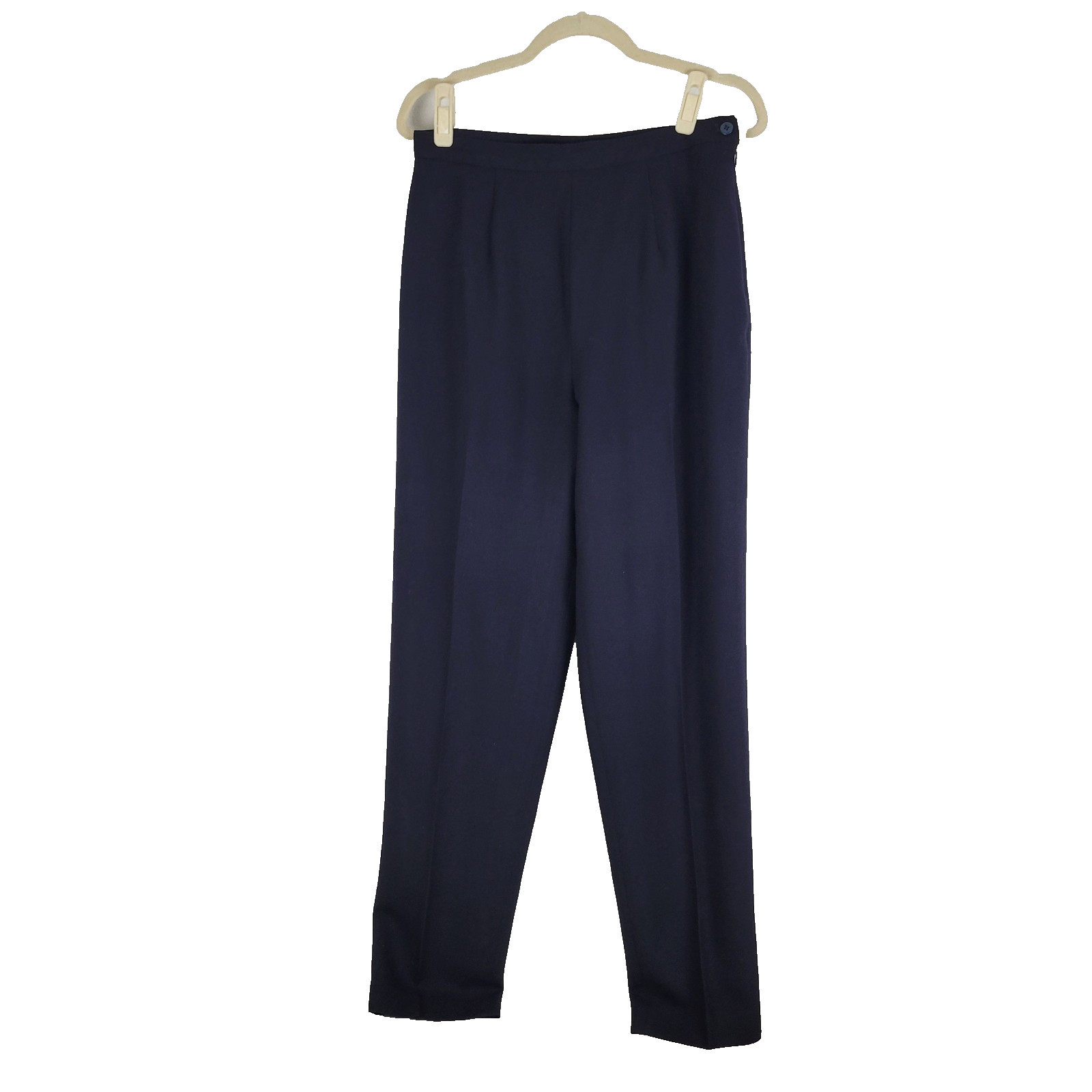 EVAN-PICONE Pants Women’s size 10 Navy Blue 100% Worsted Wool Lined Pleats Vtg