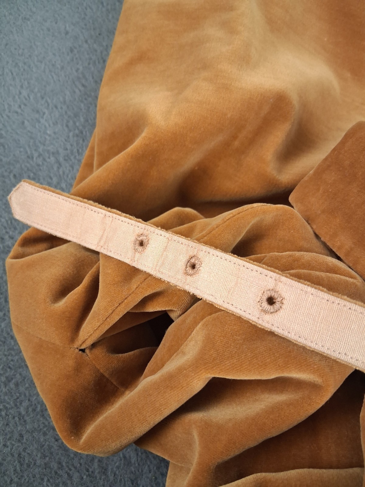 Vintage Handmade 50s Velour Cocktail Dress Belted Honey Color Block Pleats SMALL