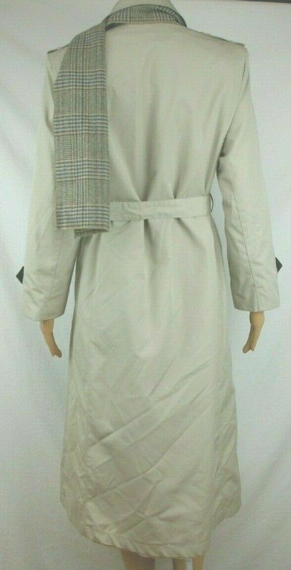 Townhouse Khaki Trench Coat Removable Wool Blend Liner and Scarf Women’s Size 6