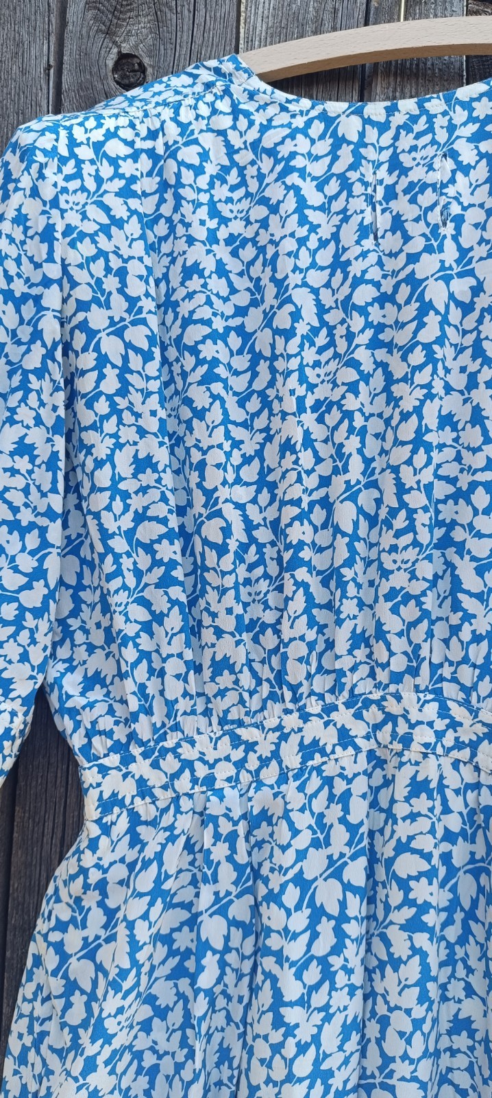 True Vintage 50s Dress Womens M 40 Blue White Hand Stitched Rockabilly Swing