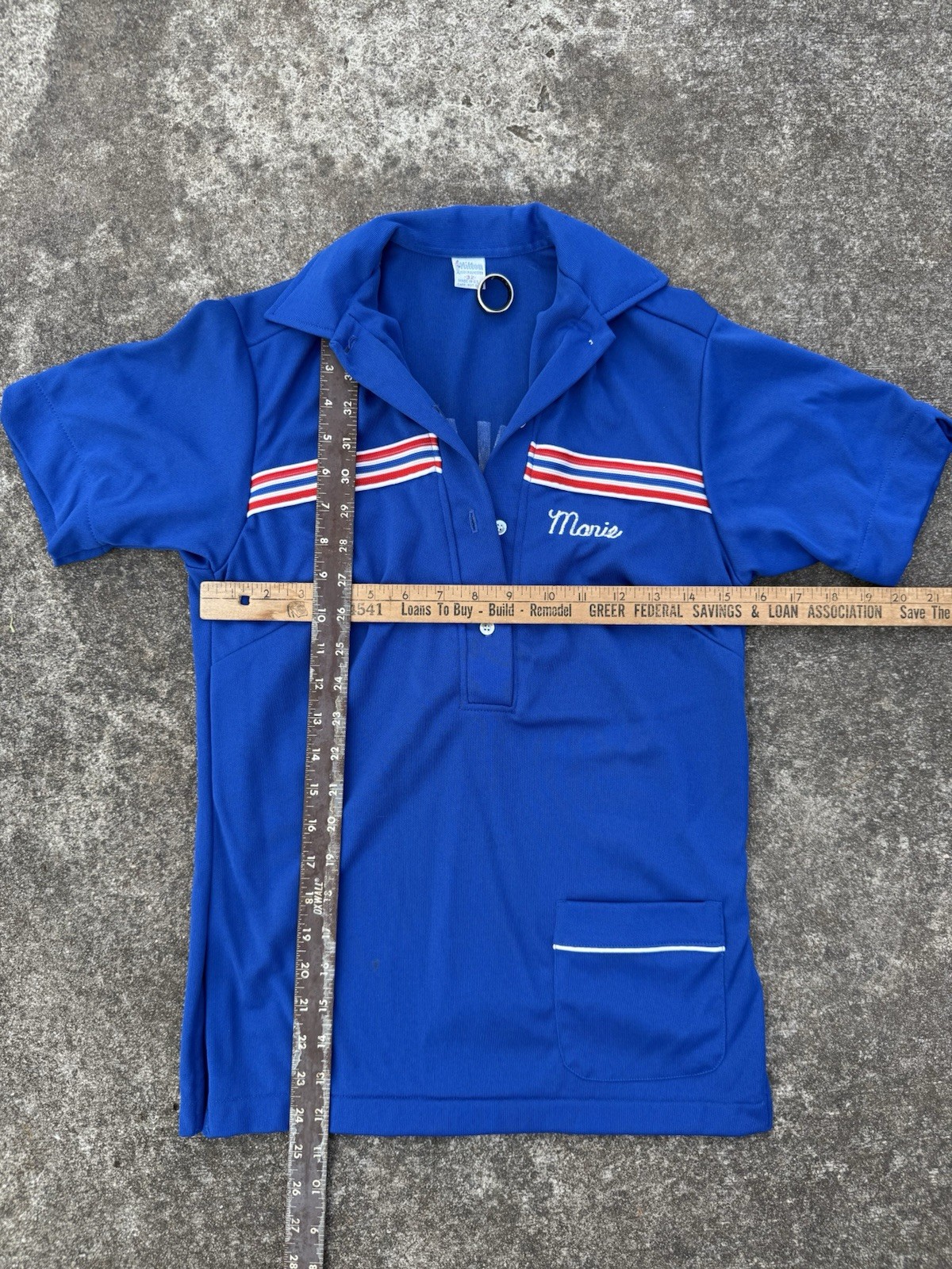Vintage Women’s 1970’s Hunter Bowling Shirt Blue Sz 32