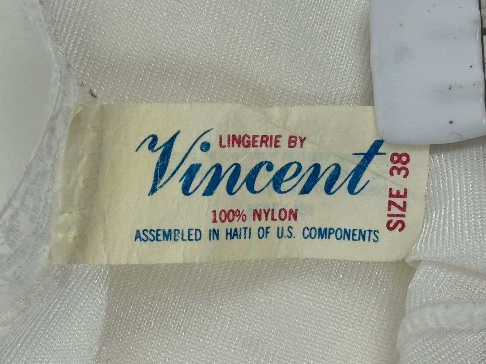 Vintage 1980s Lingerie By Vincent White Nightgown Slip Dress