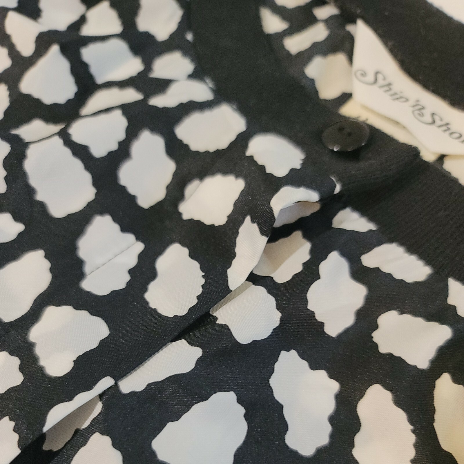 Vintage Ship N Shore White & Black Sleeveless Button Front Blouse (B4)