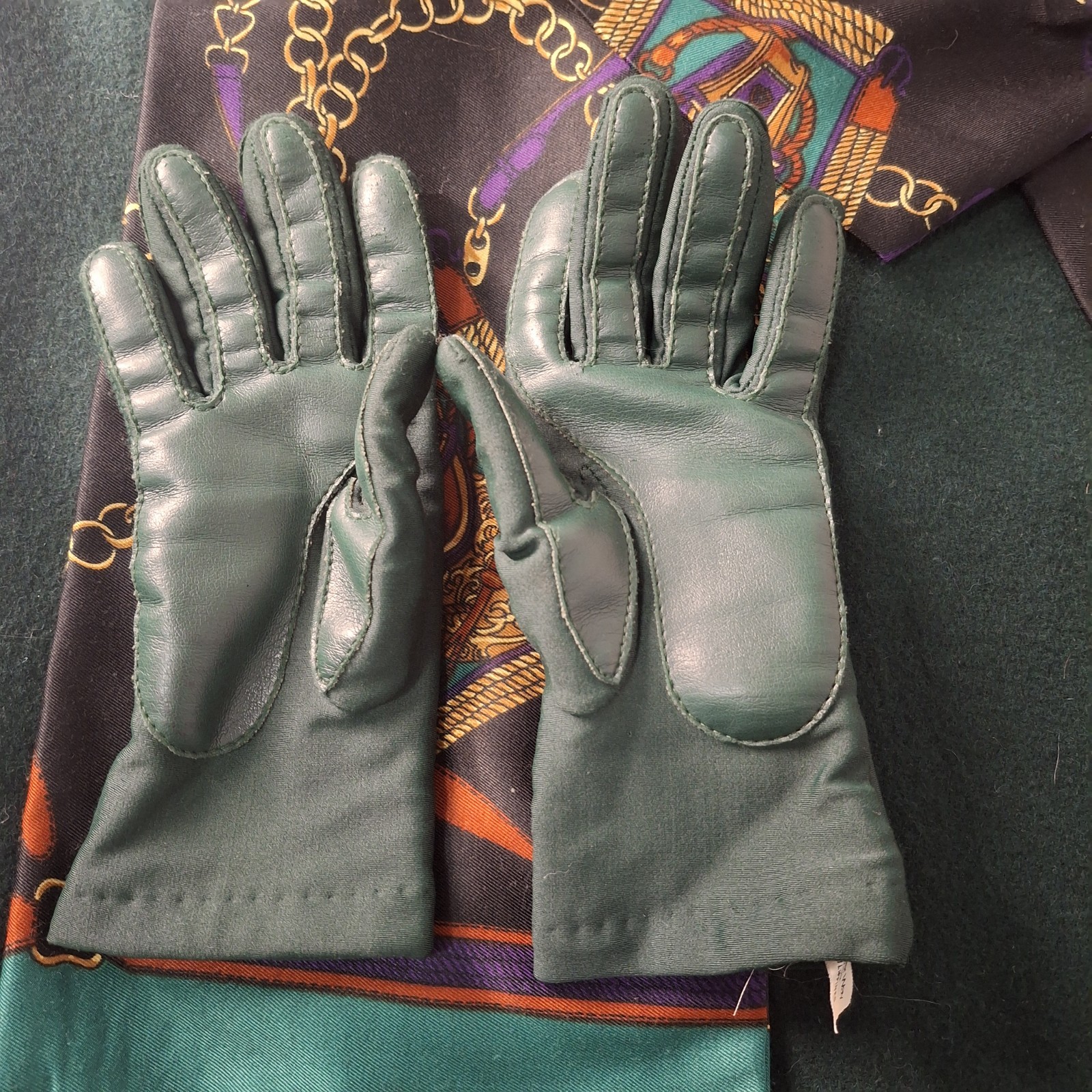 VTG Set Karizma East Wool Maxi Coat & Scarf/Gloves Made Russia Hunter Green 10 M