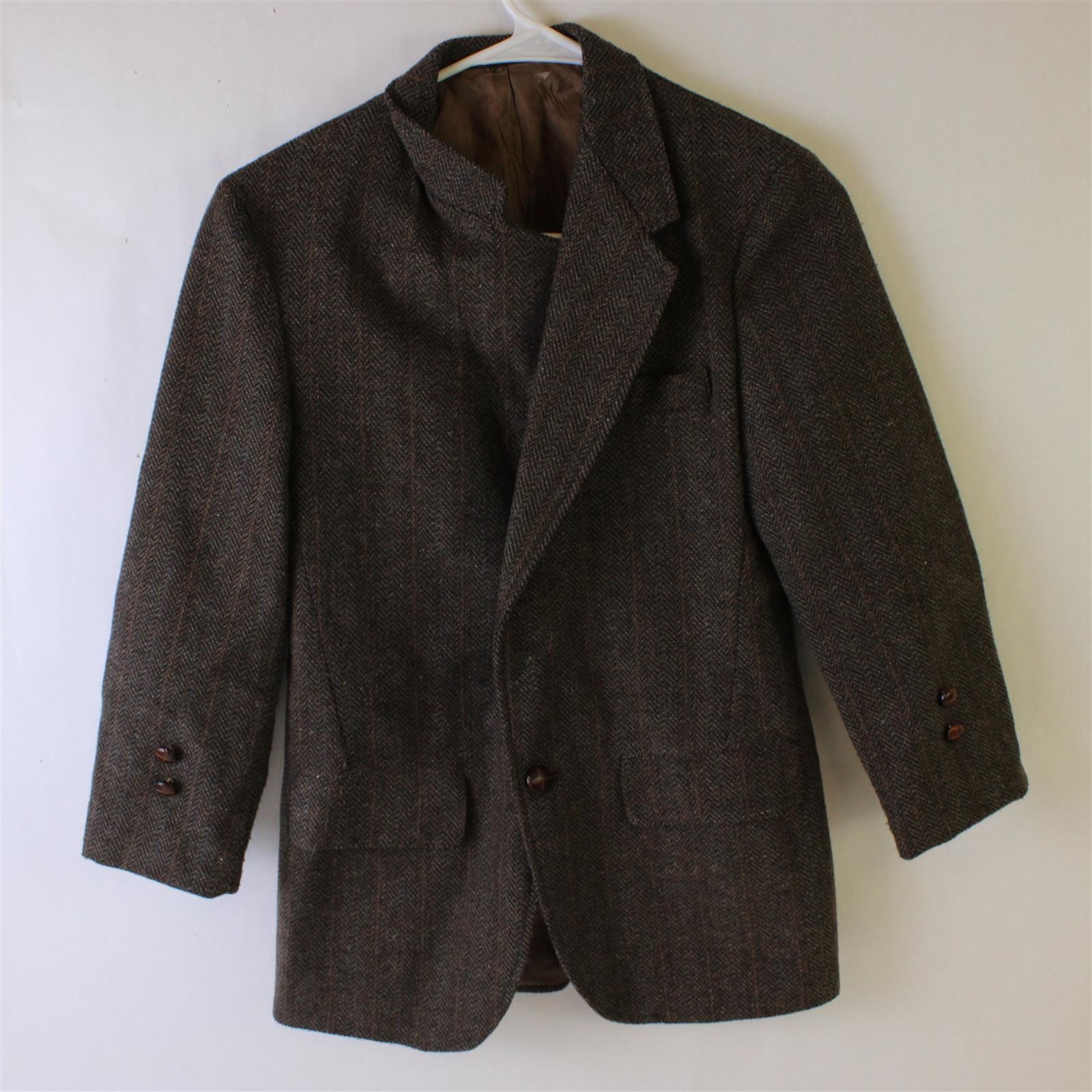 Vintage Jonathan Strong Women’s Brown Tweed Wool Blazer Jacket