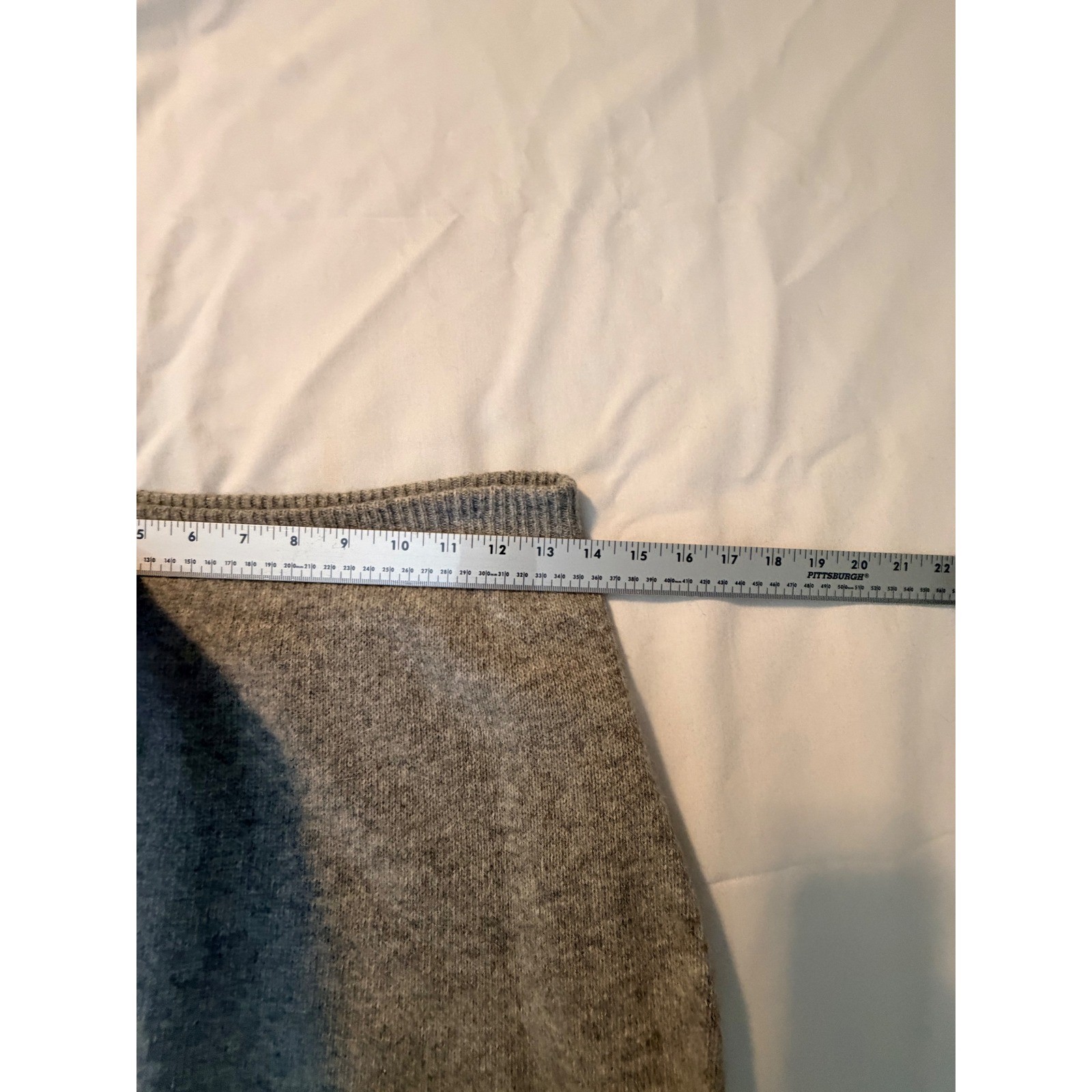 Michelle Stuart Vintage Gray Lambswool Angora Knit Sweater & Skirt Set Womens M