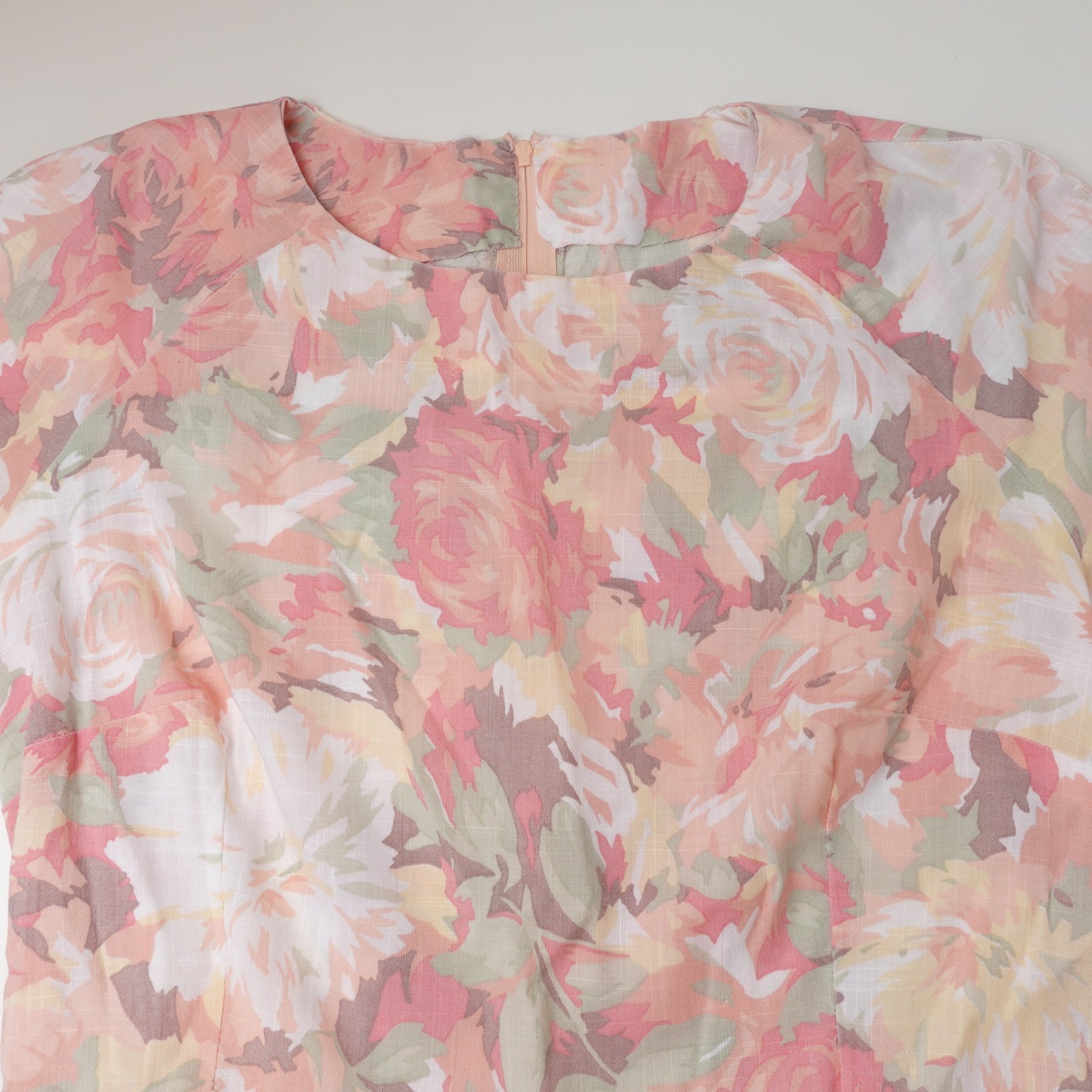 Vintage 70s Women’s Prairie Sun Foral Rose Dress Size Women’s Medium Pastel Pink