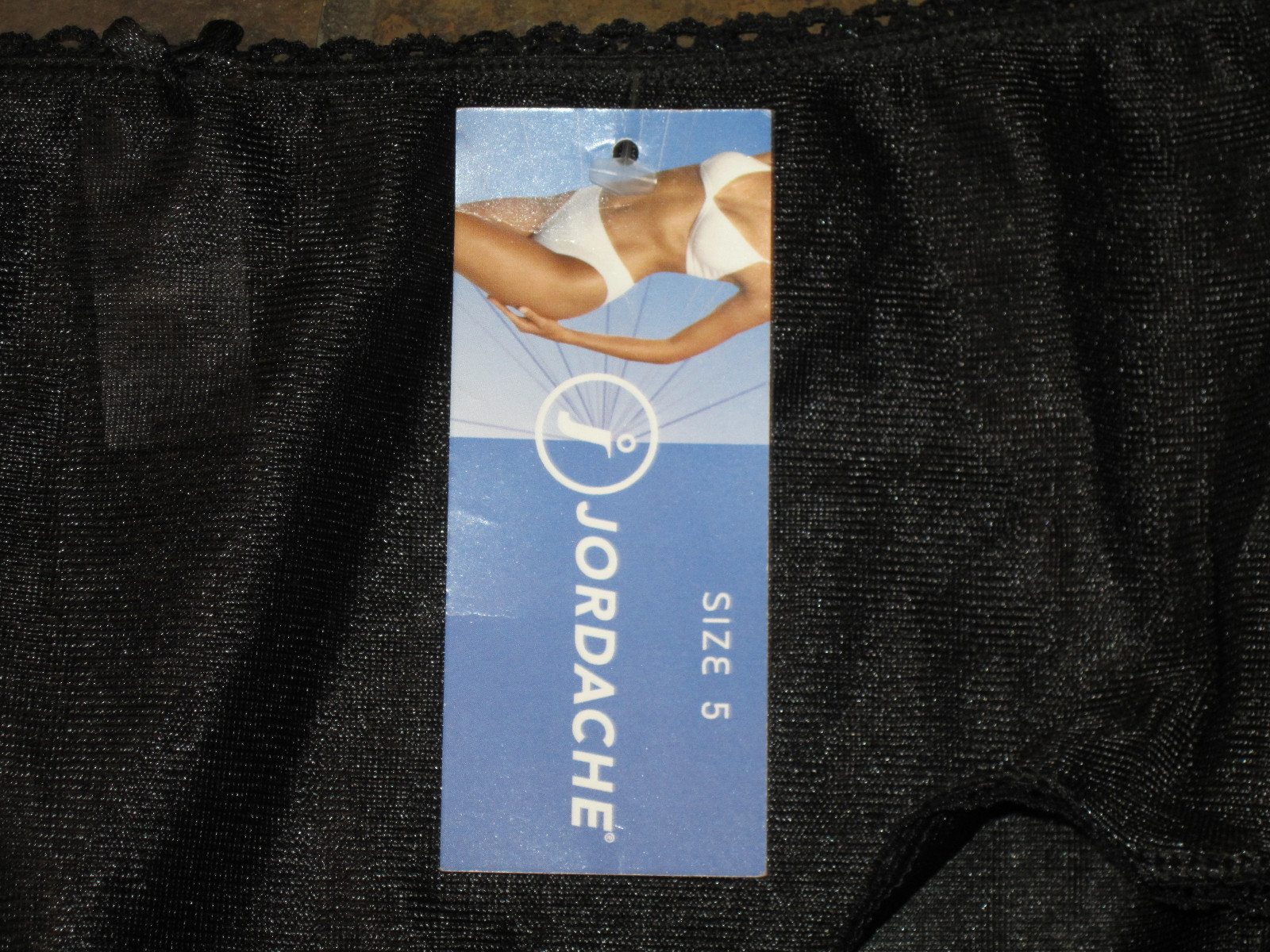 1022 JORDACHE 5/S Black Silky Smooth Shiny SATIN Brief Panty NWT VINTAGE