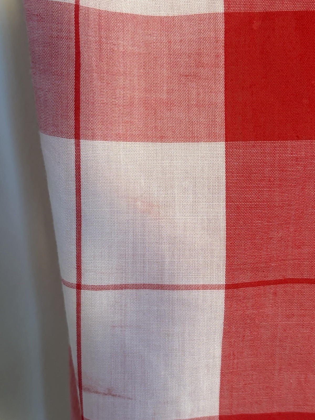 Vintage 70s Sears The Fashion Place Red Gingham Button Down Shirt Size 18
