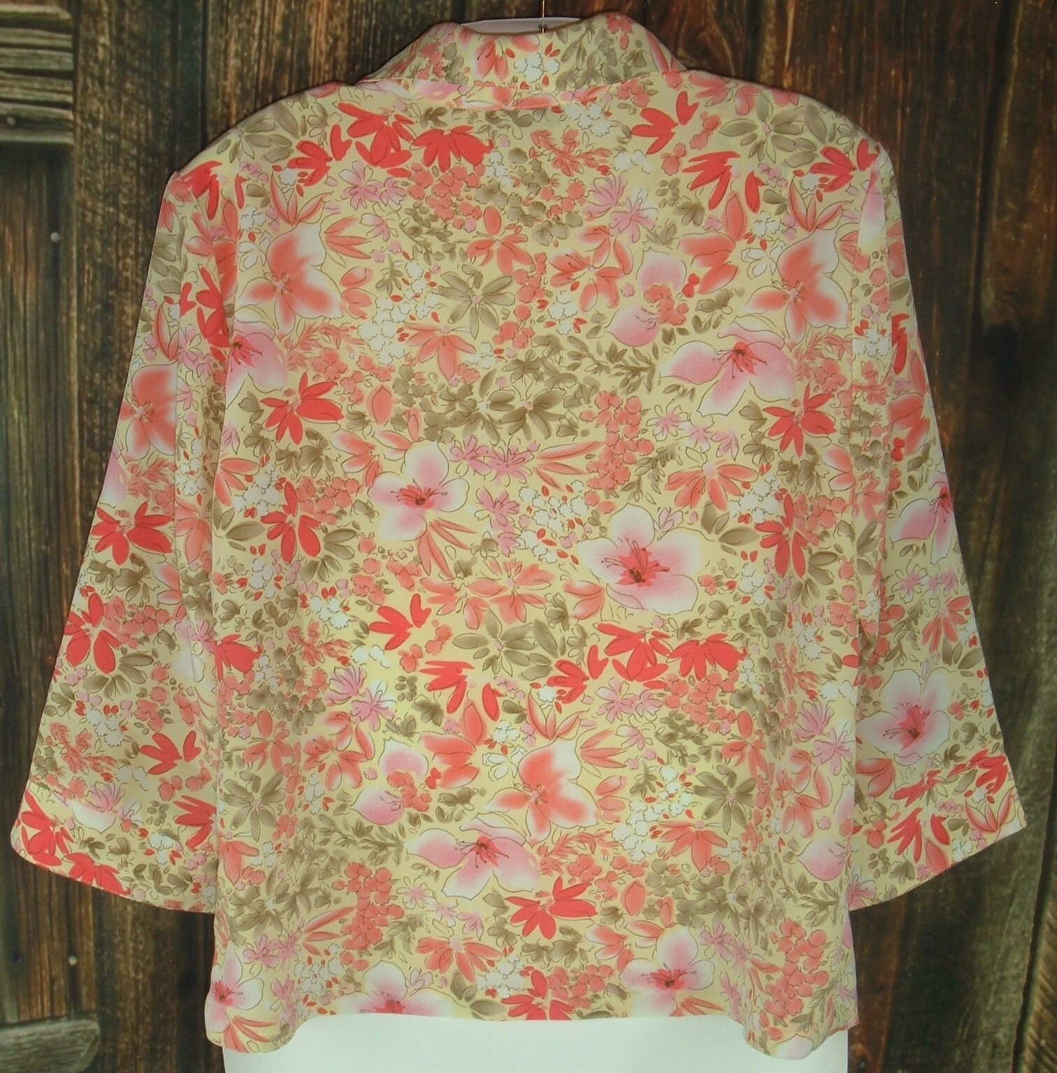 VTG top 90’s The Tog Shop Floral Print Blouse Boho Padded Shoulder M/L polyester