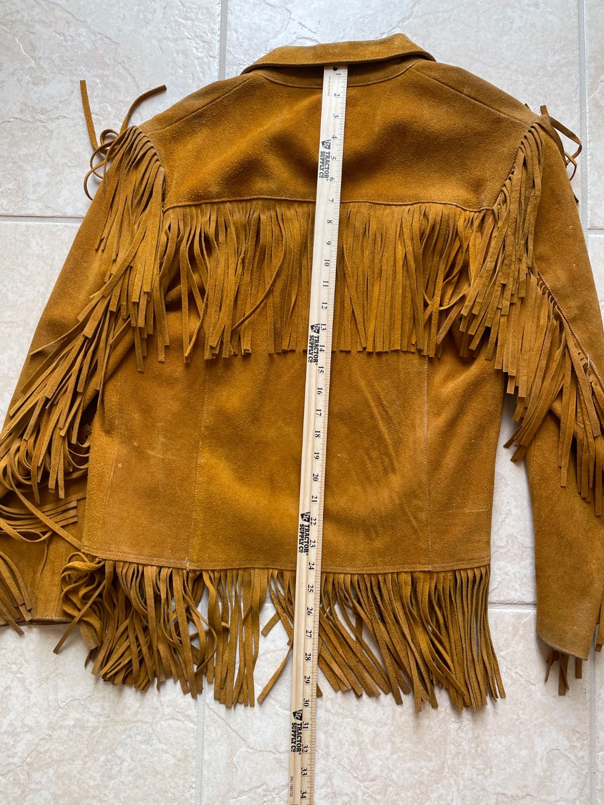 Authentic Vintage 1960s Charro Style Mexican Leather Fringe Jacket XS/Youth