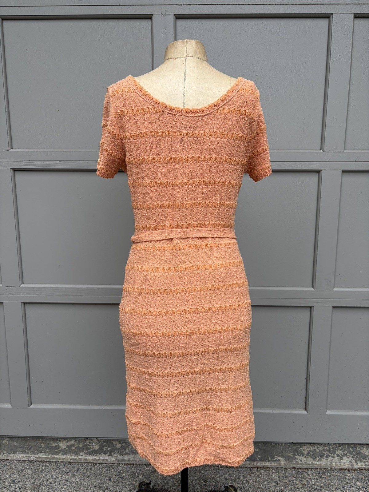 VINTAGE California Sportswear Snyderknit Dress – Womens Sz Medium Peach- 1940s