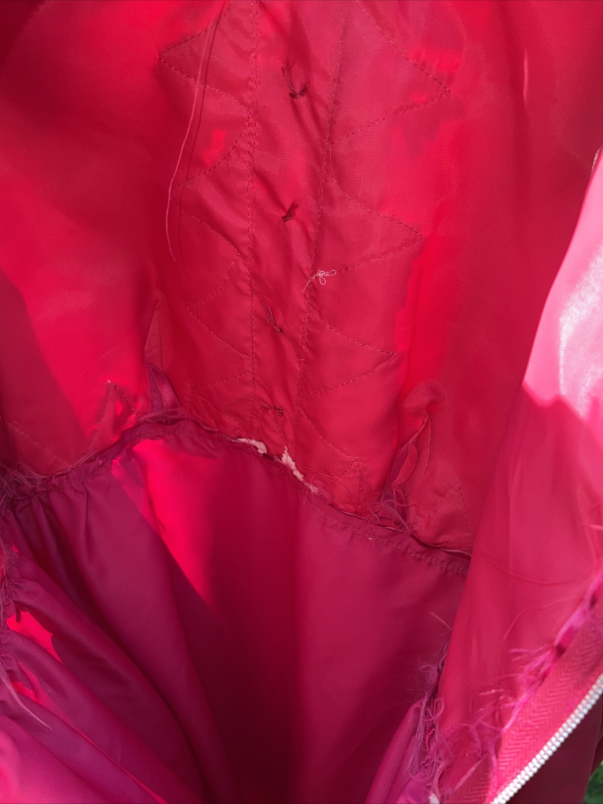 Small Vintage Cottage Core Prairie Long Hot Pink Dress, No Brand Laura Ingalls