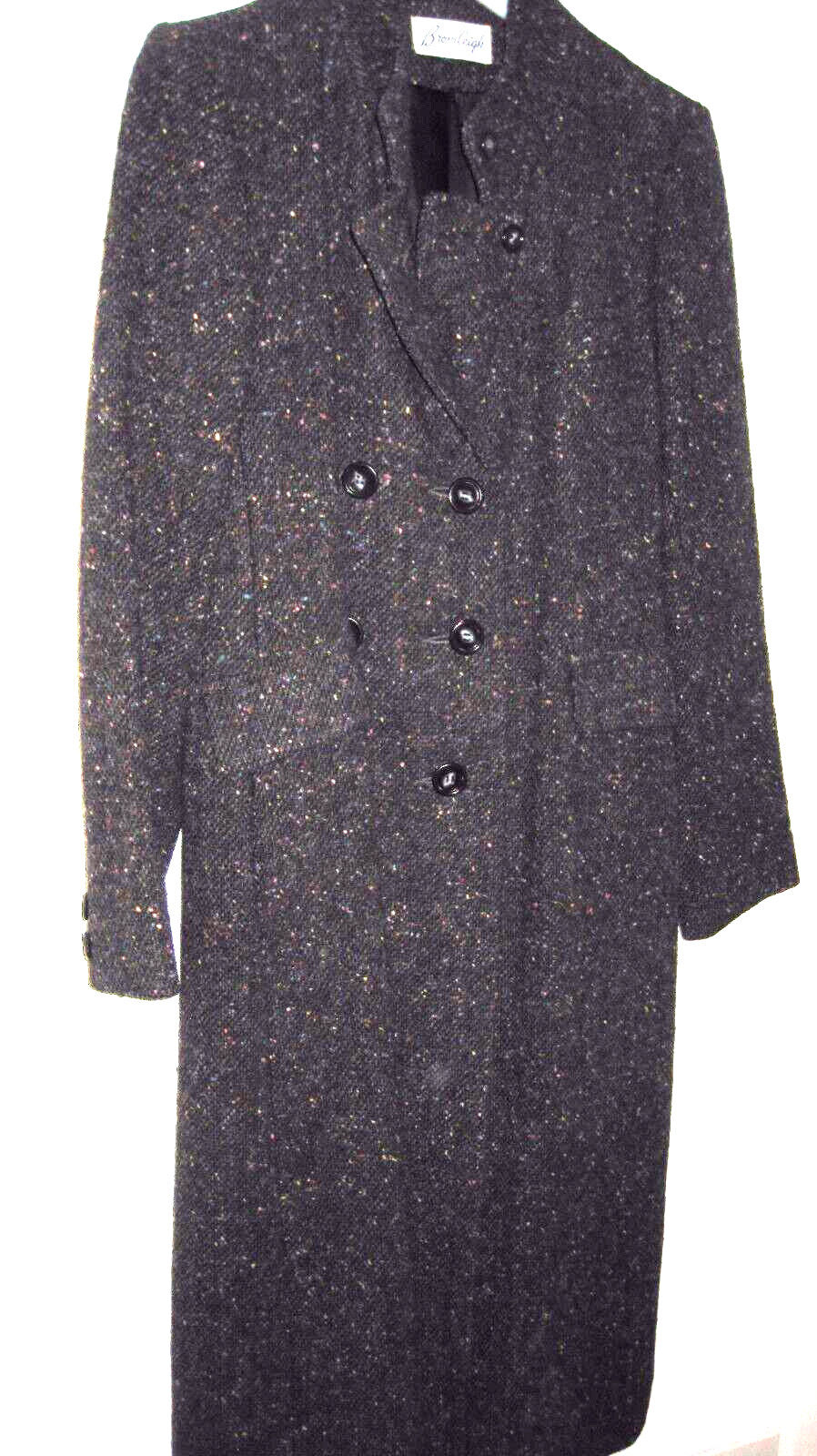 Vintage Tweed coat by BROMLEIGH in Charcoal gray with specks of color