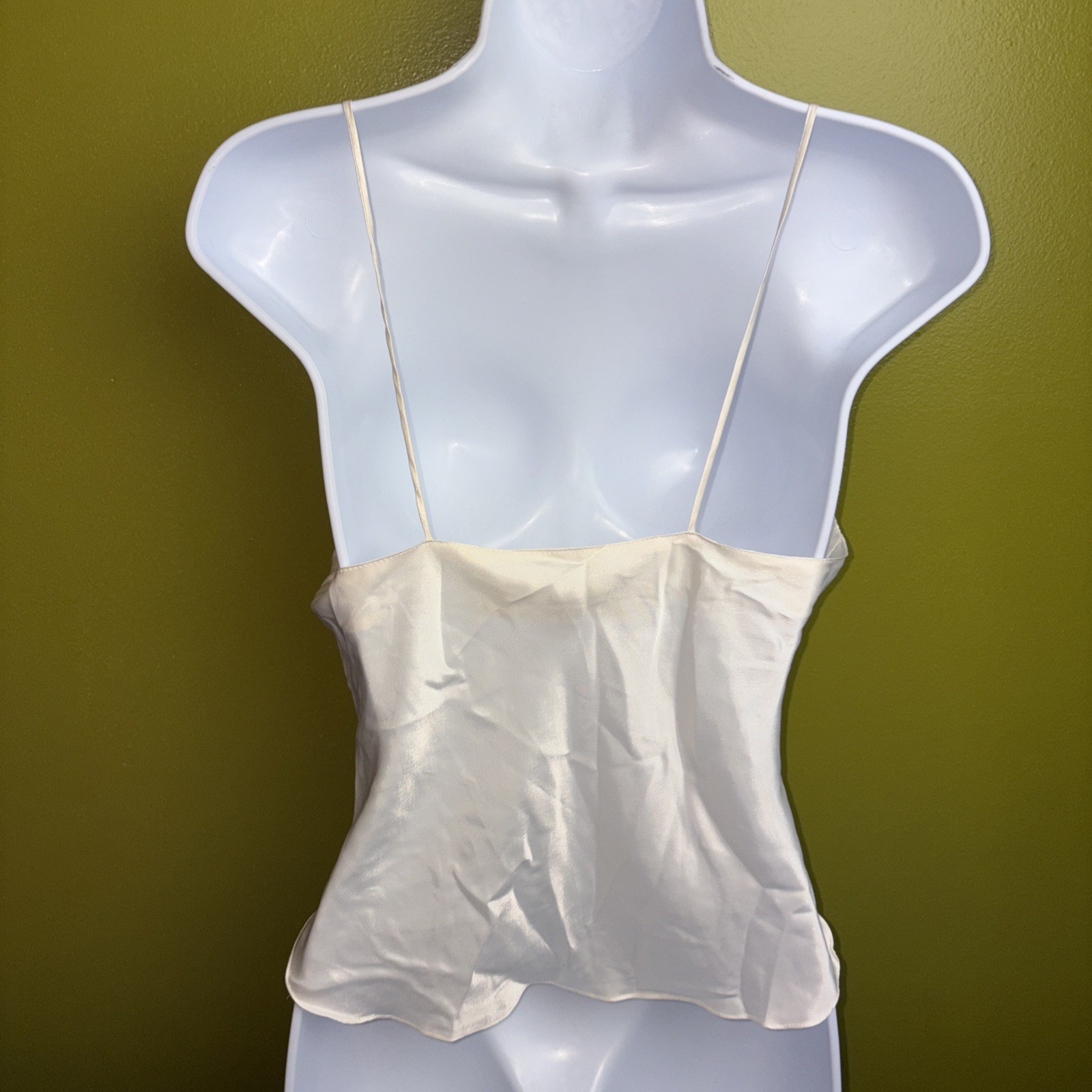Vintage NWT Fantasies by Morgan Taylor Ivory Satin Camisole size Petite