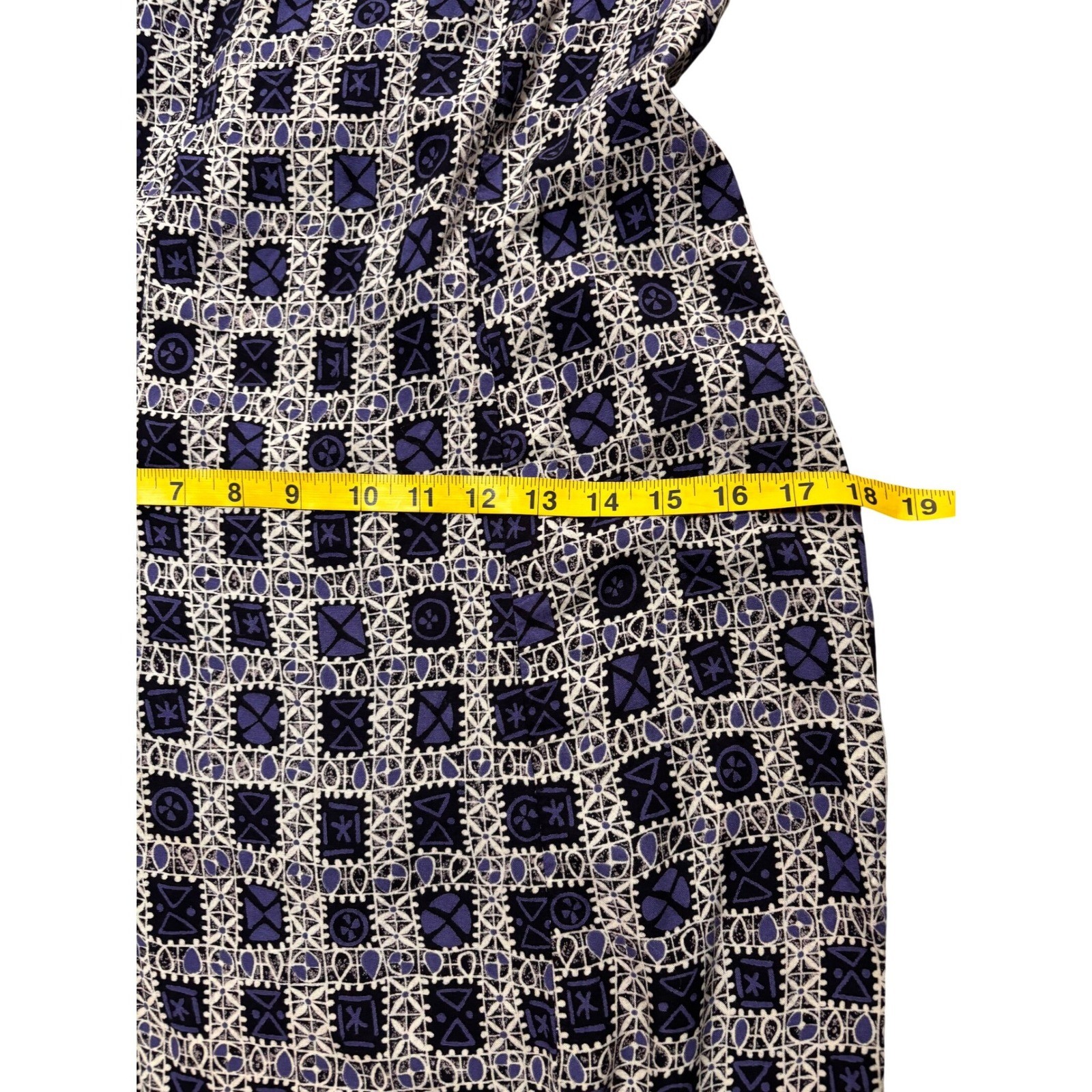 Vintage Byer Too! California Geometric Print Lace Up Back Maxi Dress M Purple