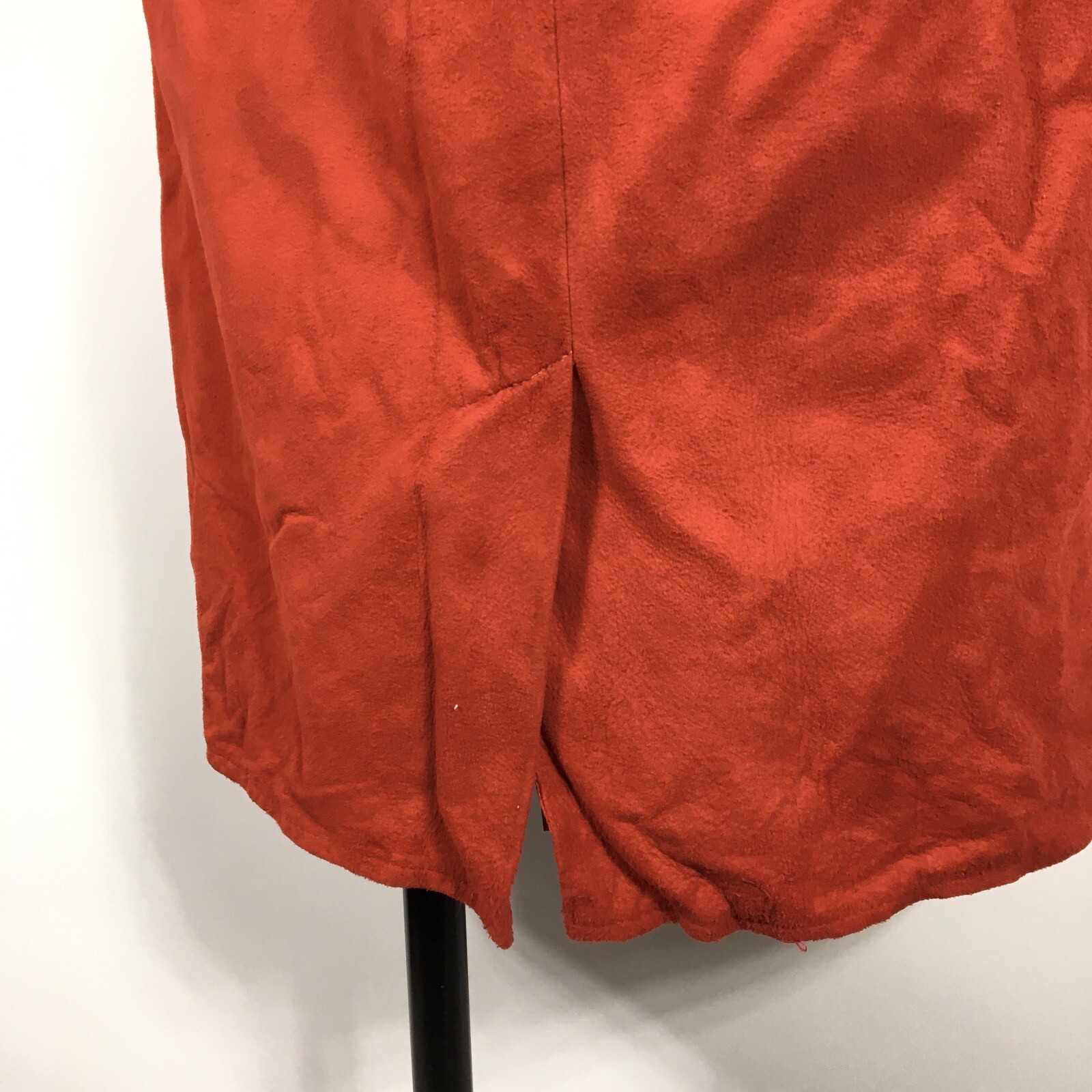 VINTAGE 80s VAKKO RED LEATHER DRESS Suede butter soft 6 Asymmetrical Drop Waist