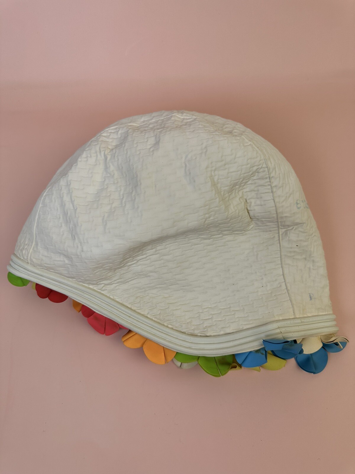 Vintage floral Swim bathing Cap rubber Retro beach Summer 60s glam Pool aqua Hat