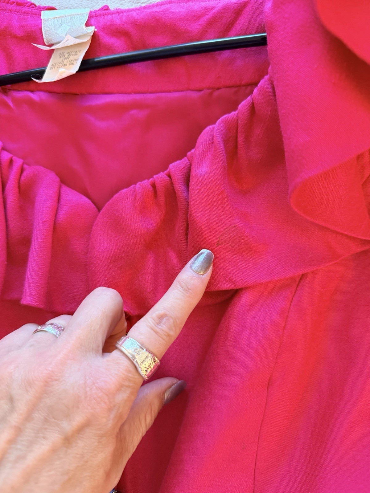 Vintage 80s 2-Piece Watters & Watters SZ 12 Hot Pink Jacket Skirt Suit