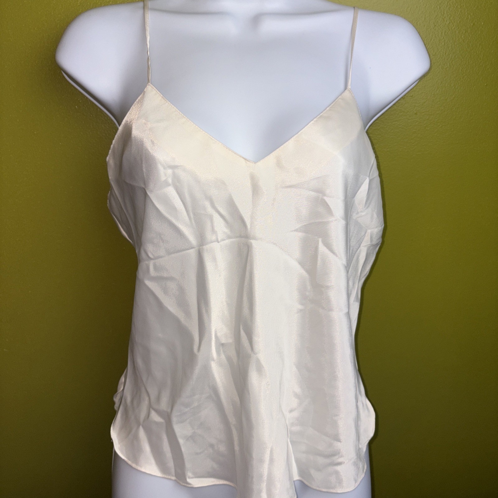 Vintage NWT Fantasies by Morgan Taylor Ivory Satin Camisole size Petite